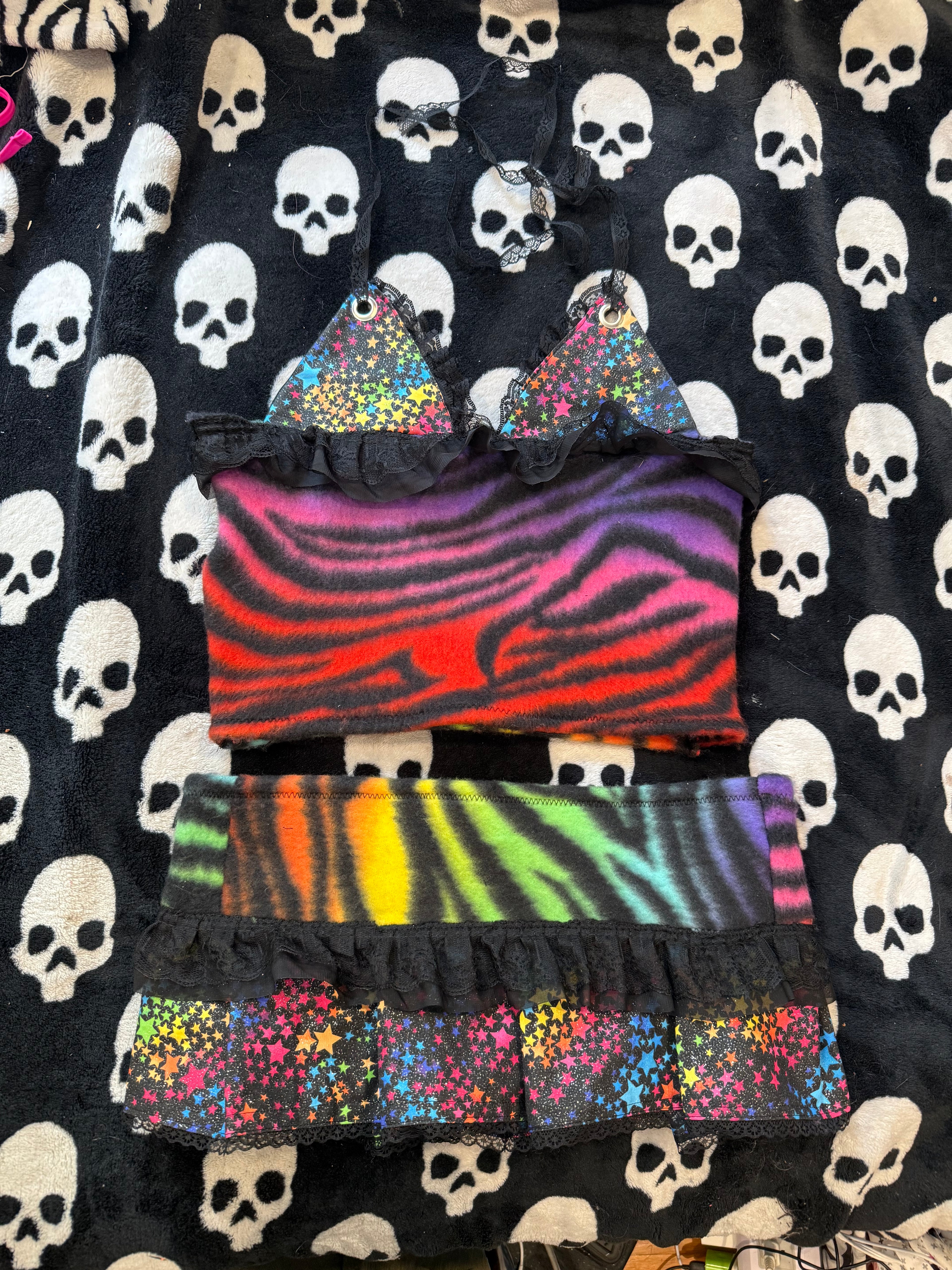 rainbow zebra star lace set size xs/s