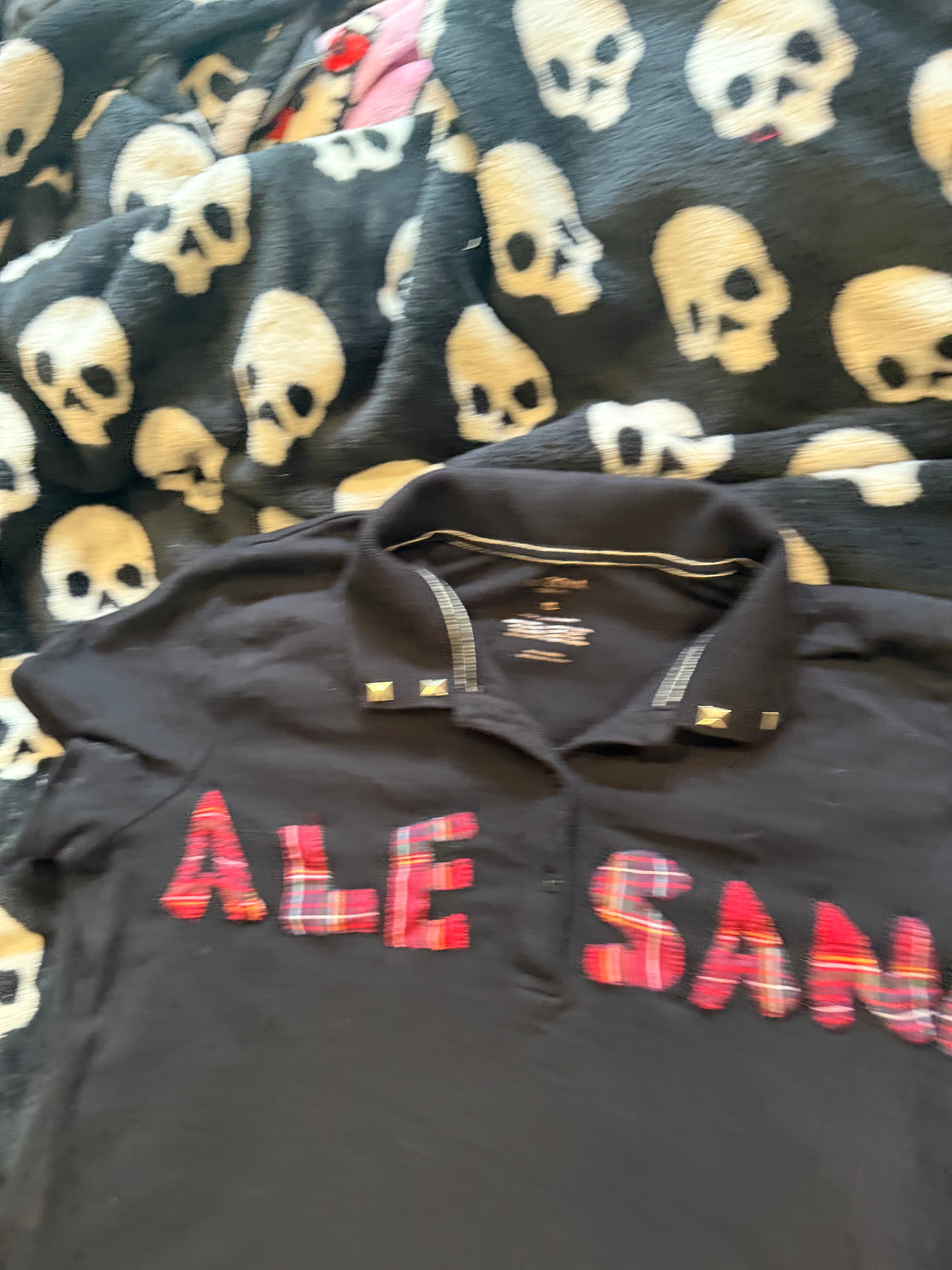 alesana plaid patchwork polo size xl
