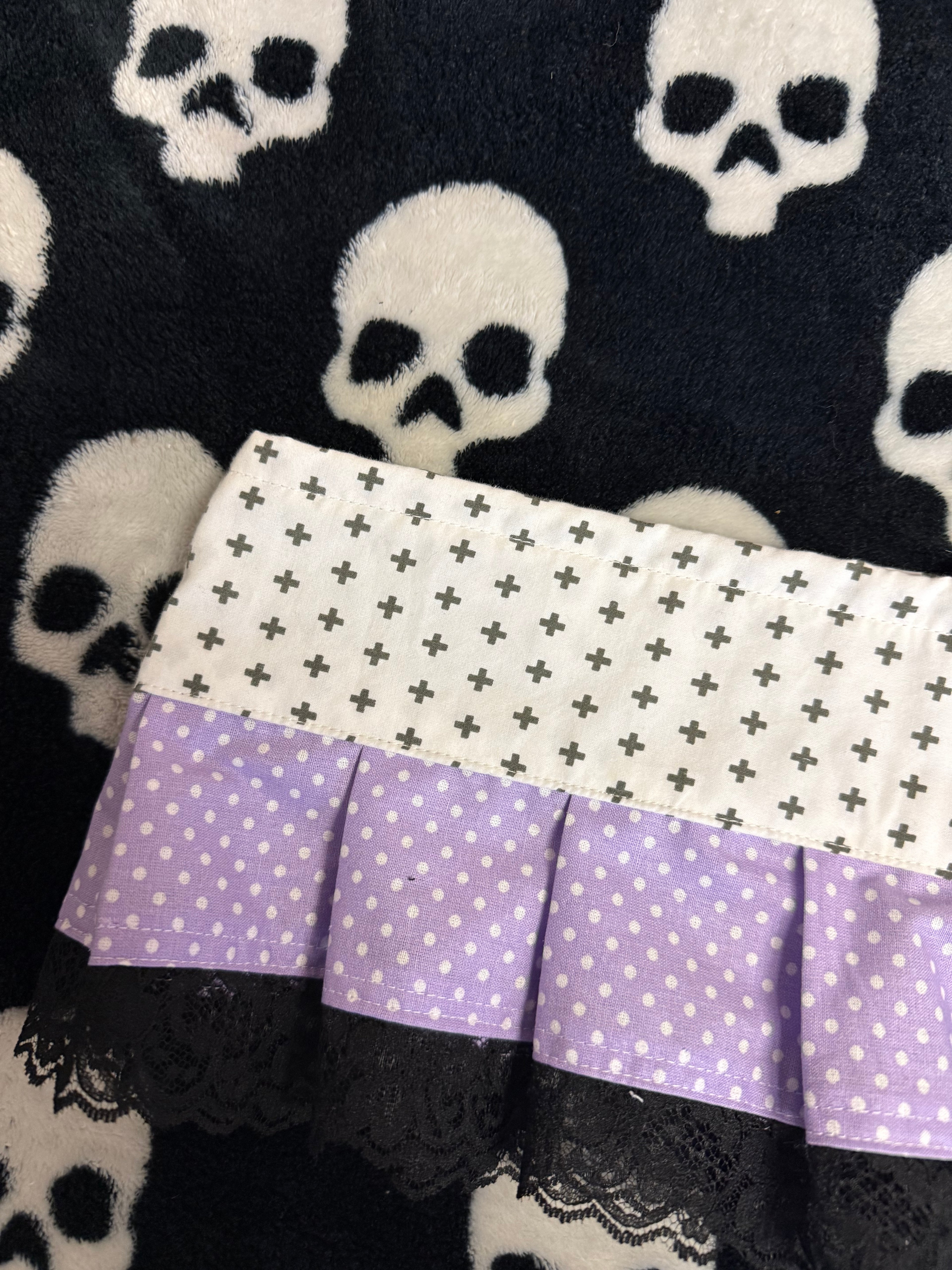 pastel goth polka dot cross micro skirt size xs/s