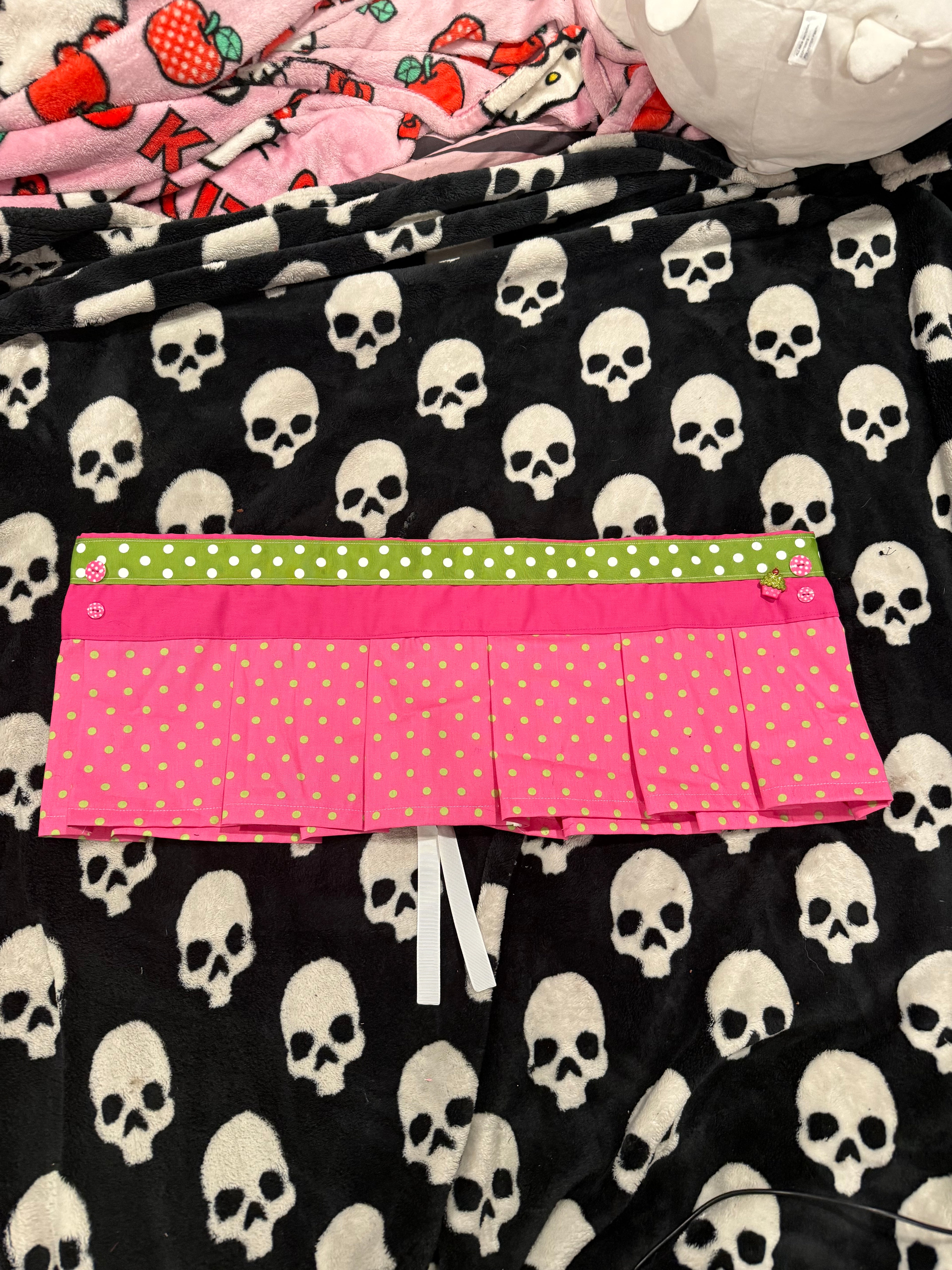 pink & green polka dot skirt size 2xl