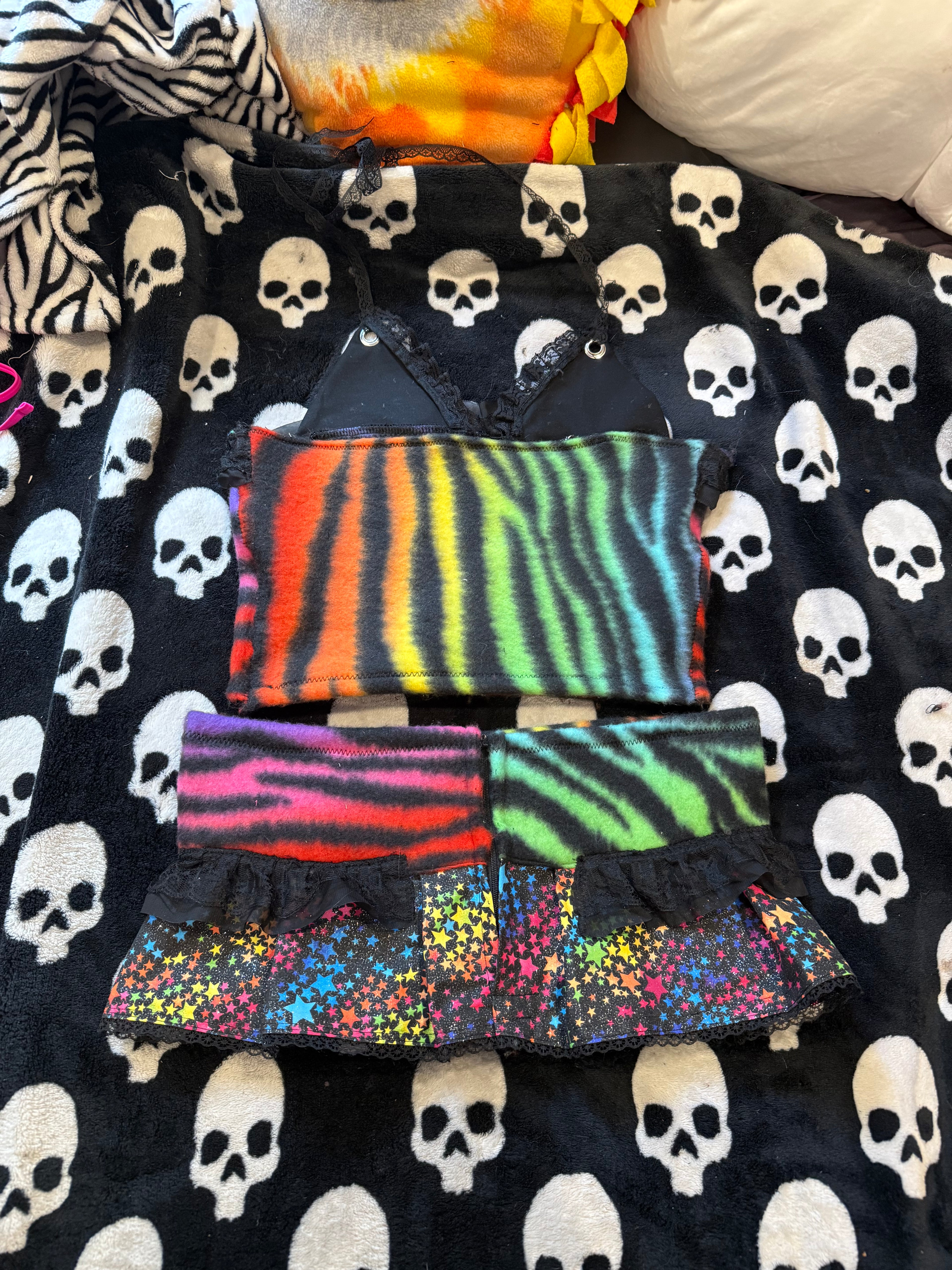 rainbow zebra star lace set size xs/s