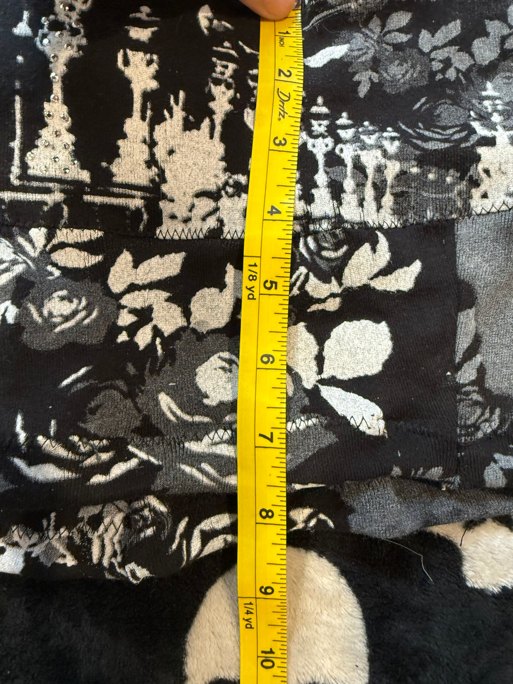 black & white rhinestone skirt size s