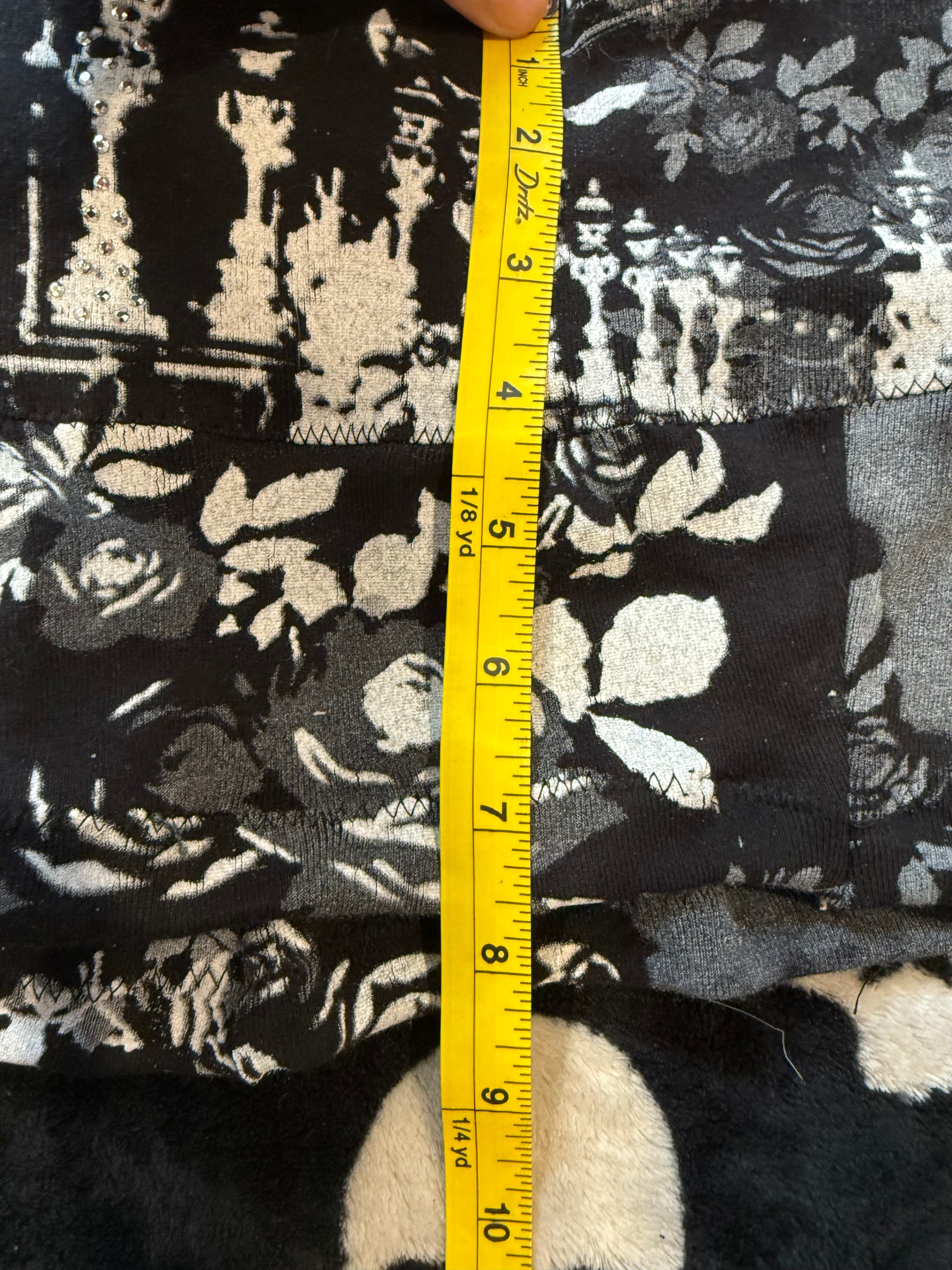 black & white rhinestone skirt size s