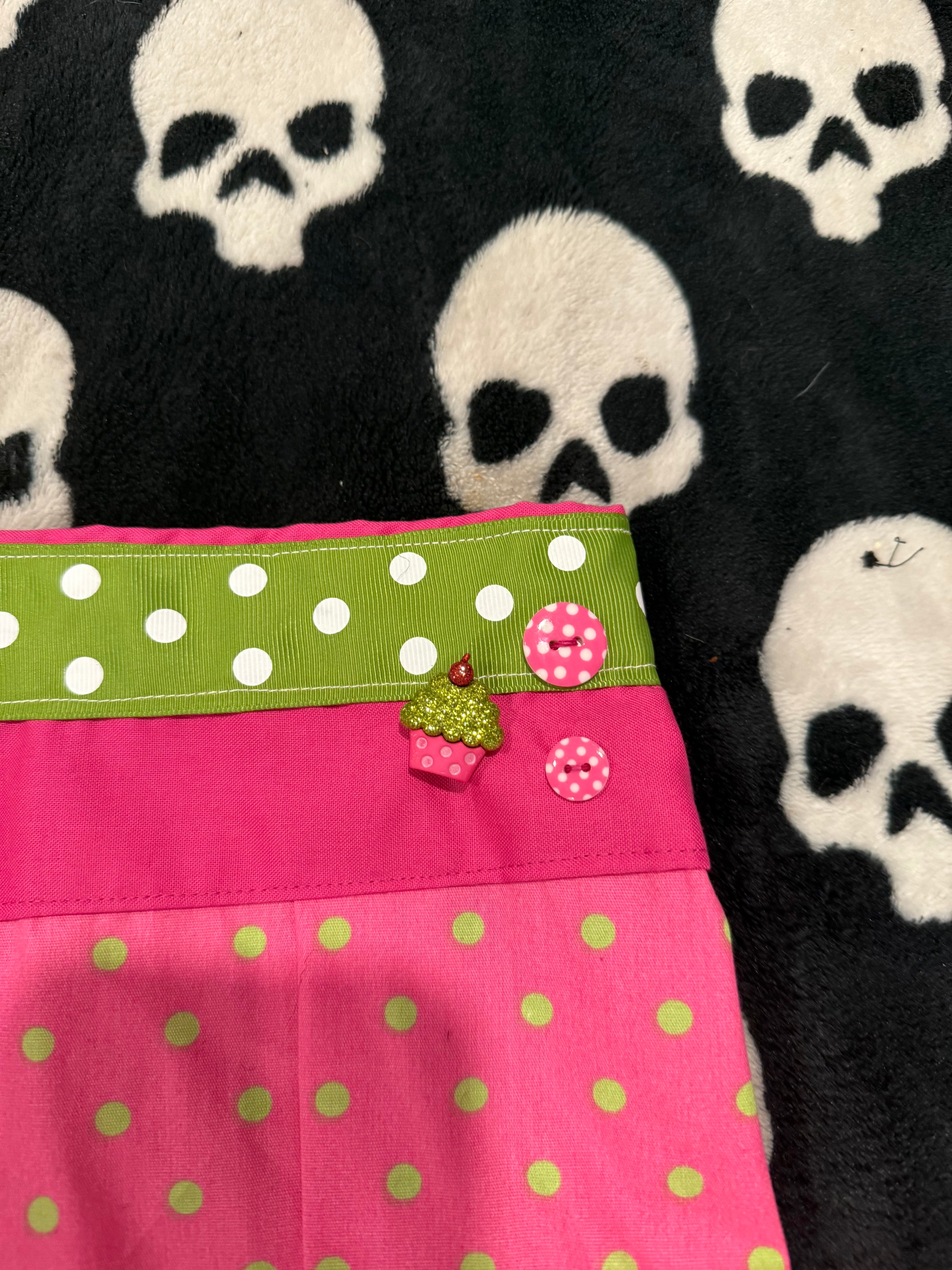 pink & green polka dot skirt size 2xl