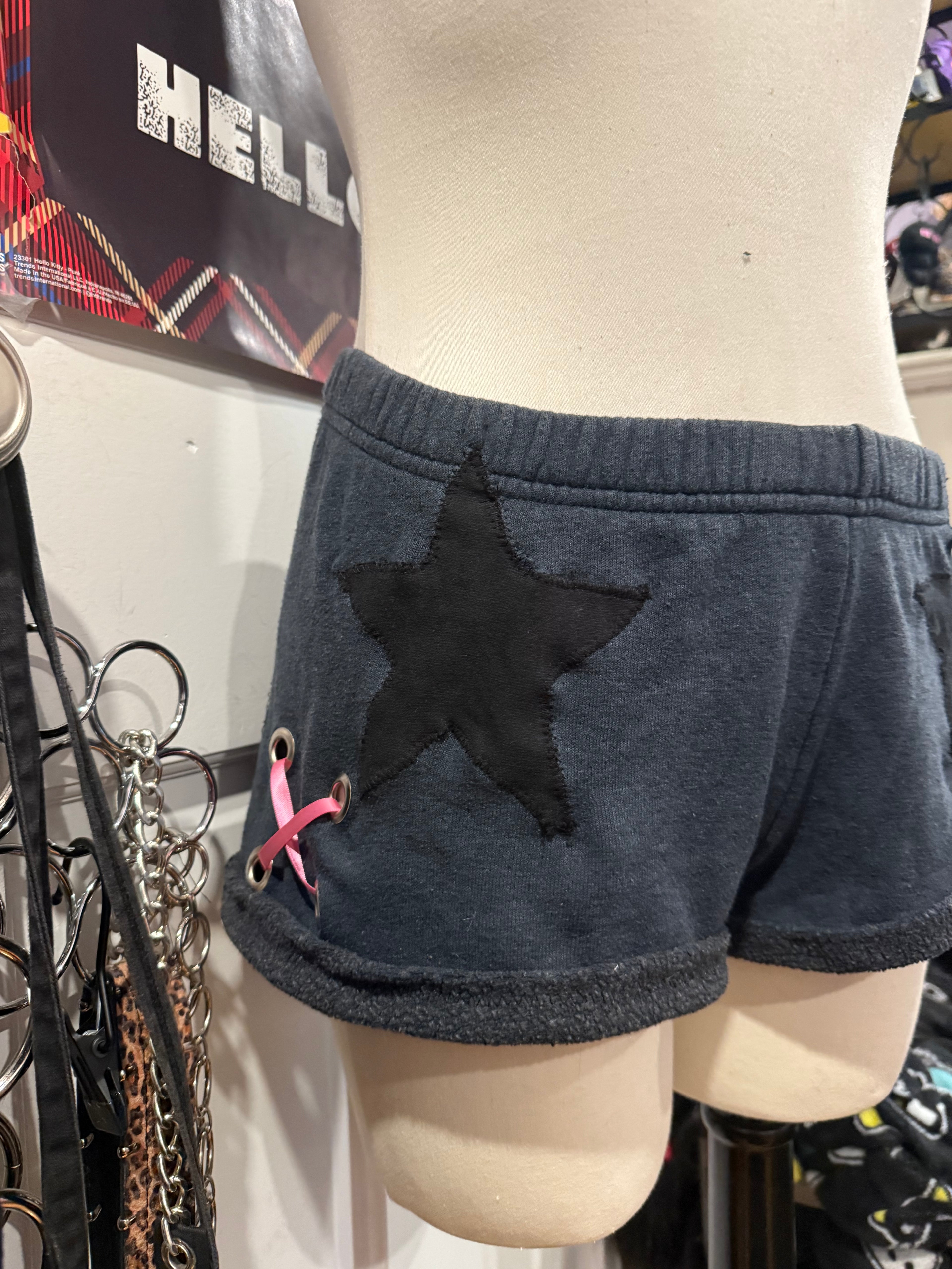 lace up butterfly shorts size s