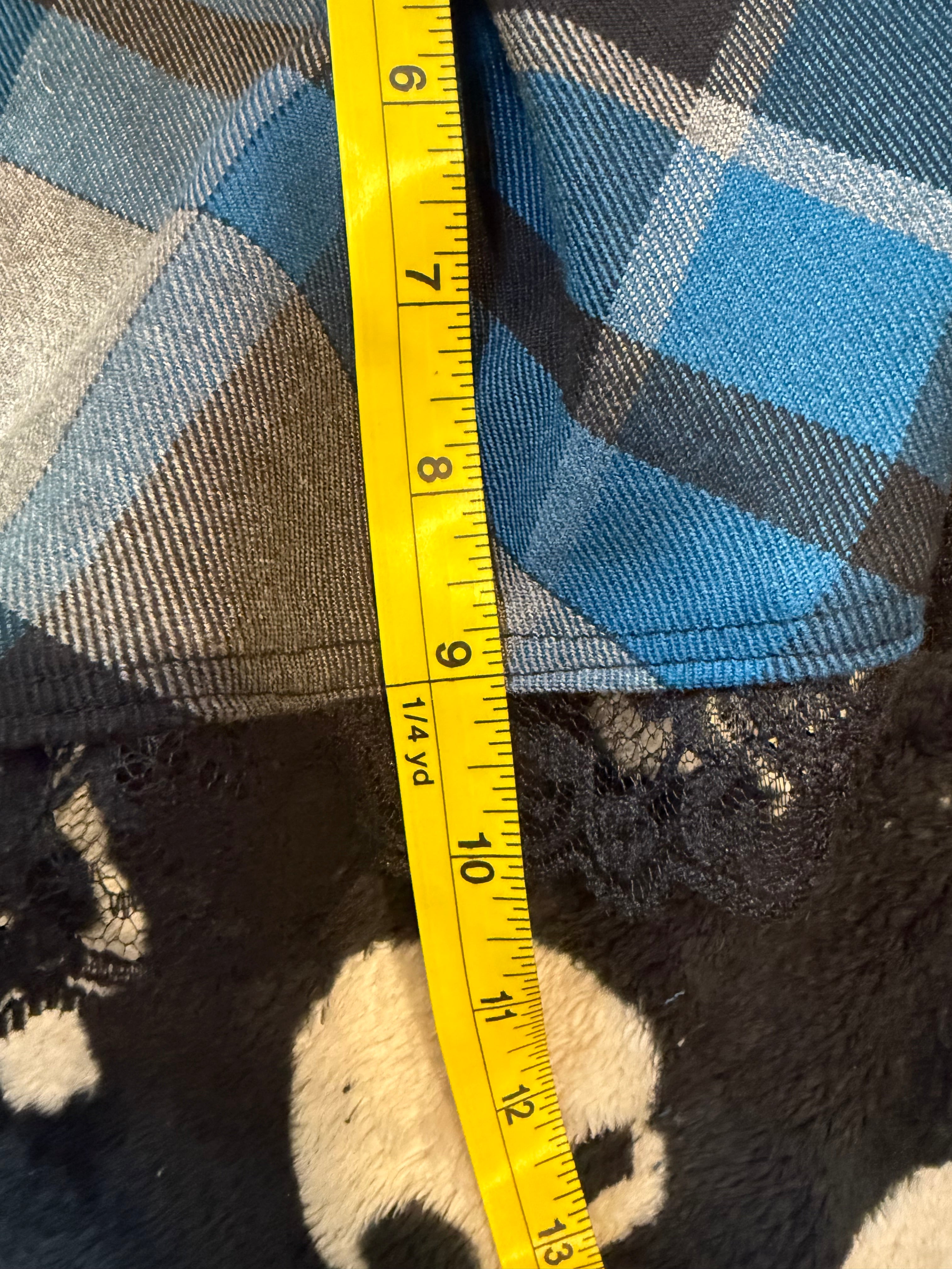 blue & black plaid grommet skirt size XL