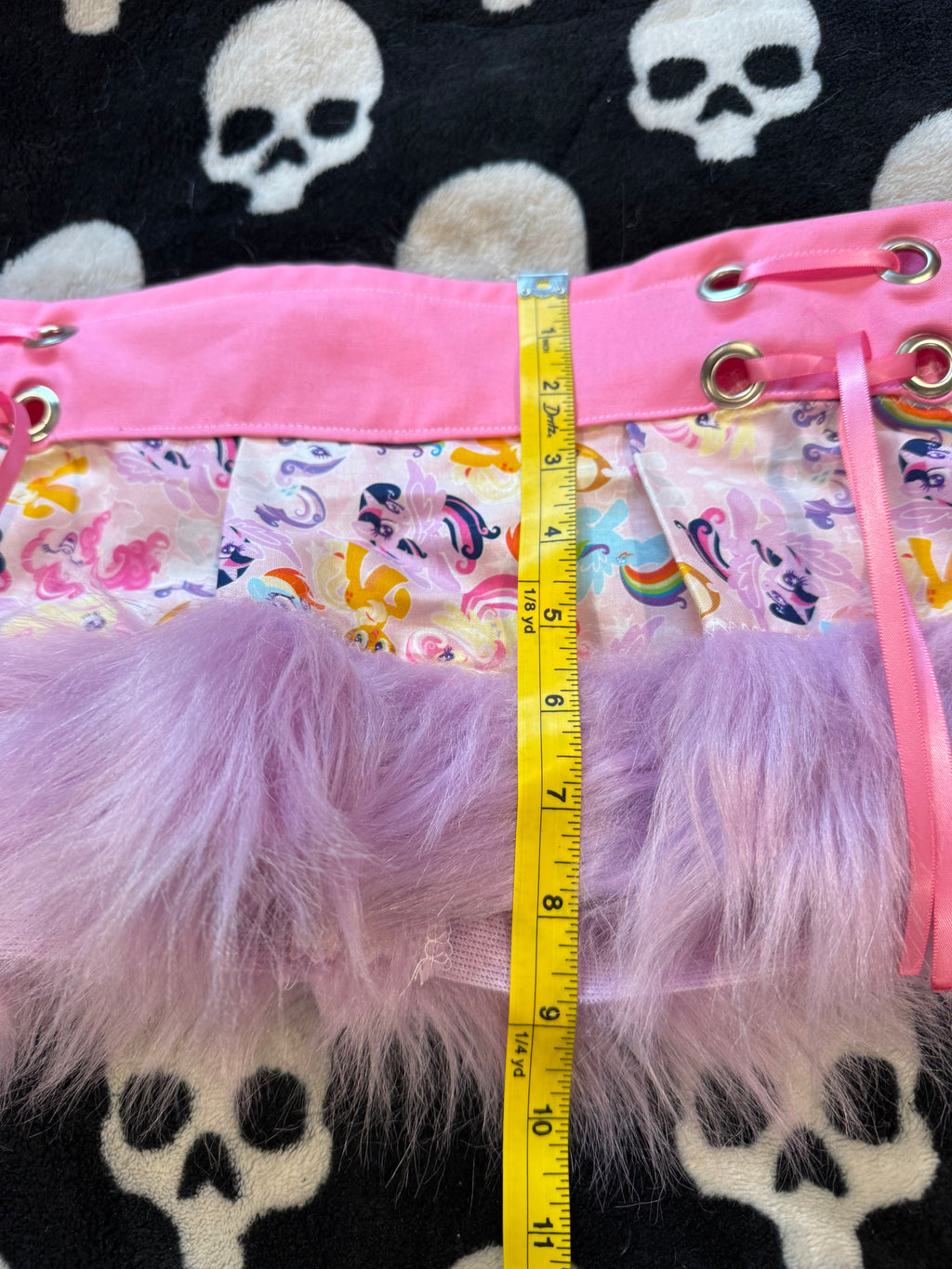 mlp fur lace up skirt size xxs