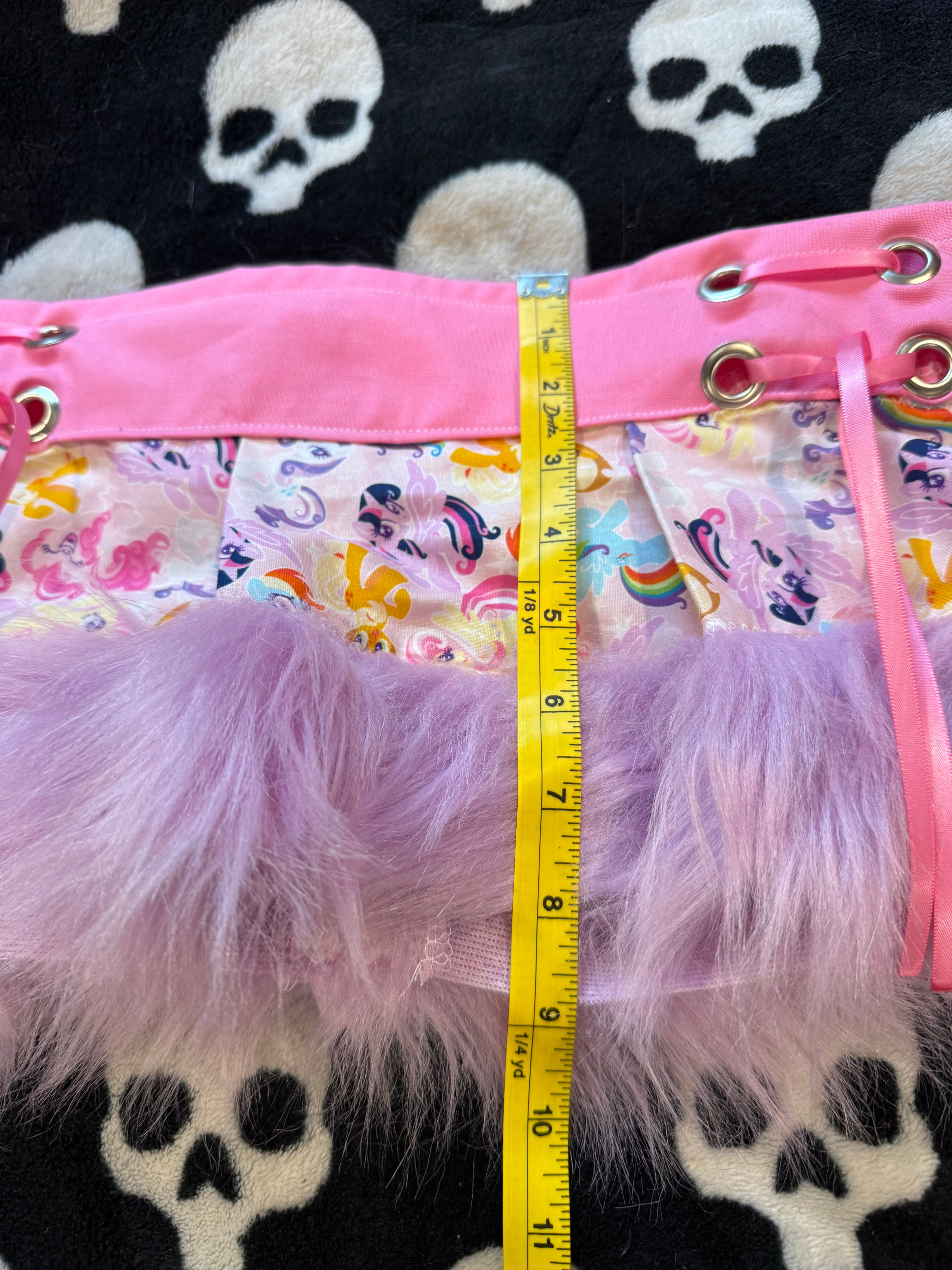 mlp fur lace up skirt size xxs