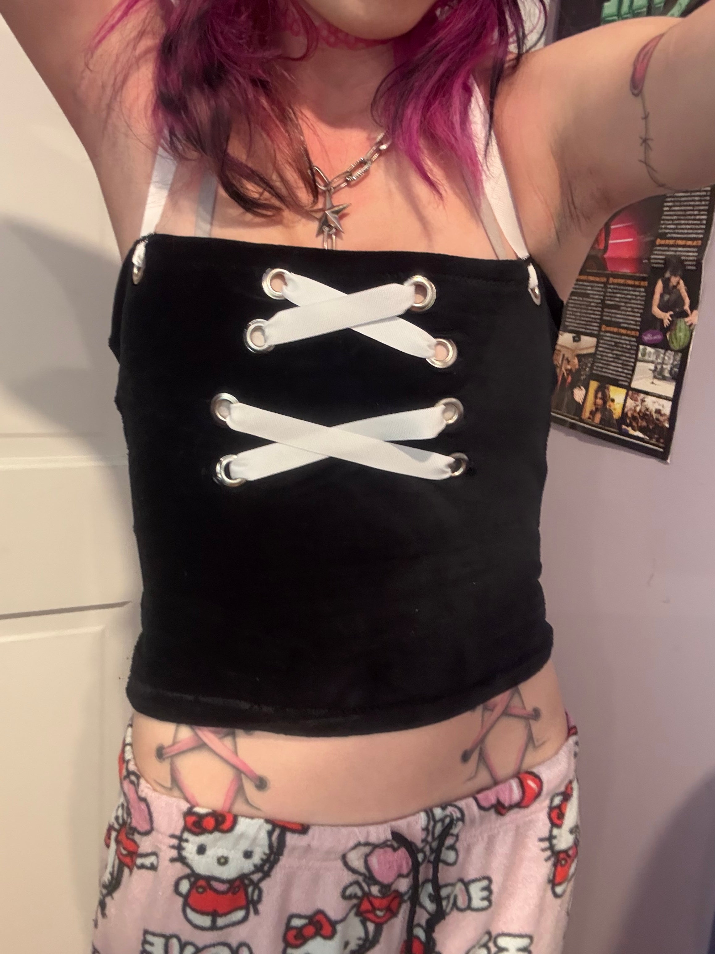 black & white corset style top size xxs/xs