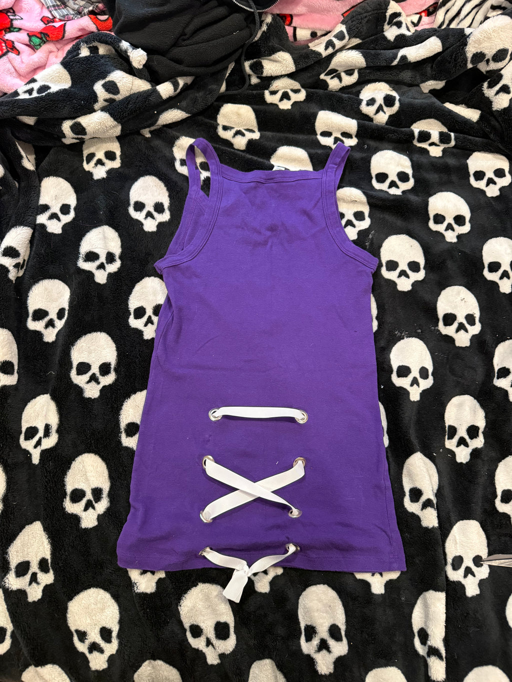 purple bat corset tank size s/m