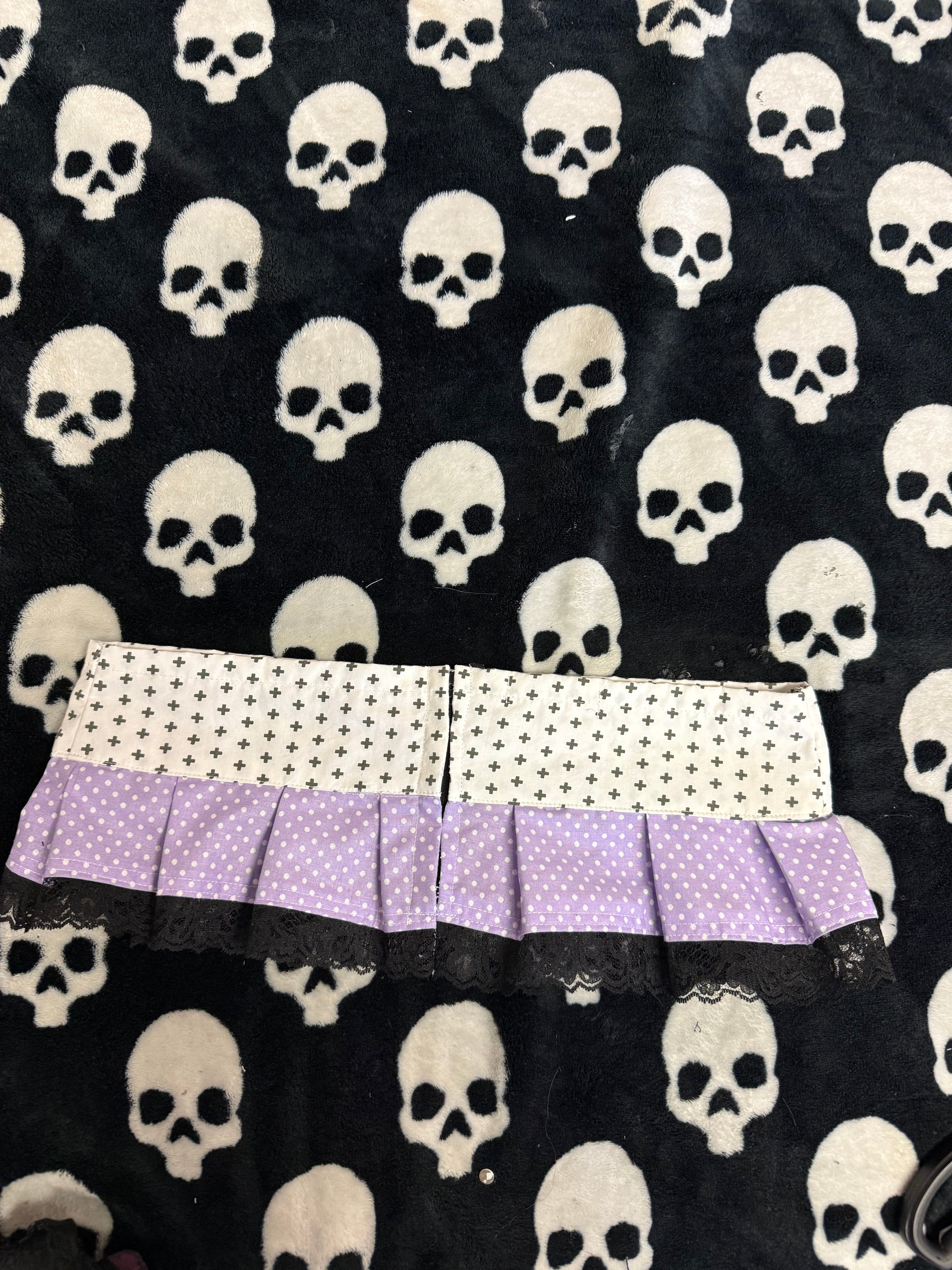 pastel goth polka dot cross micro skirt size xs/s