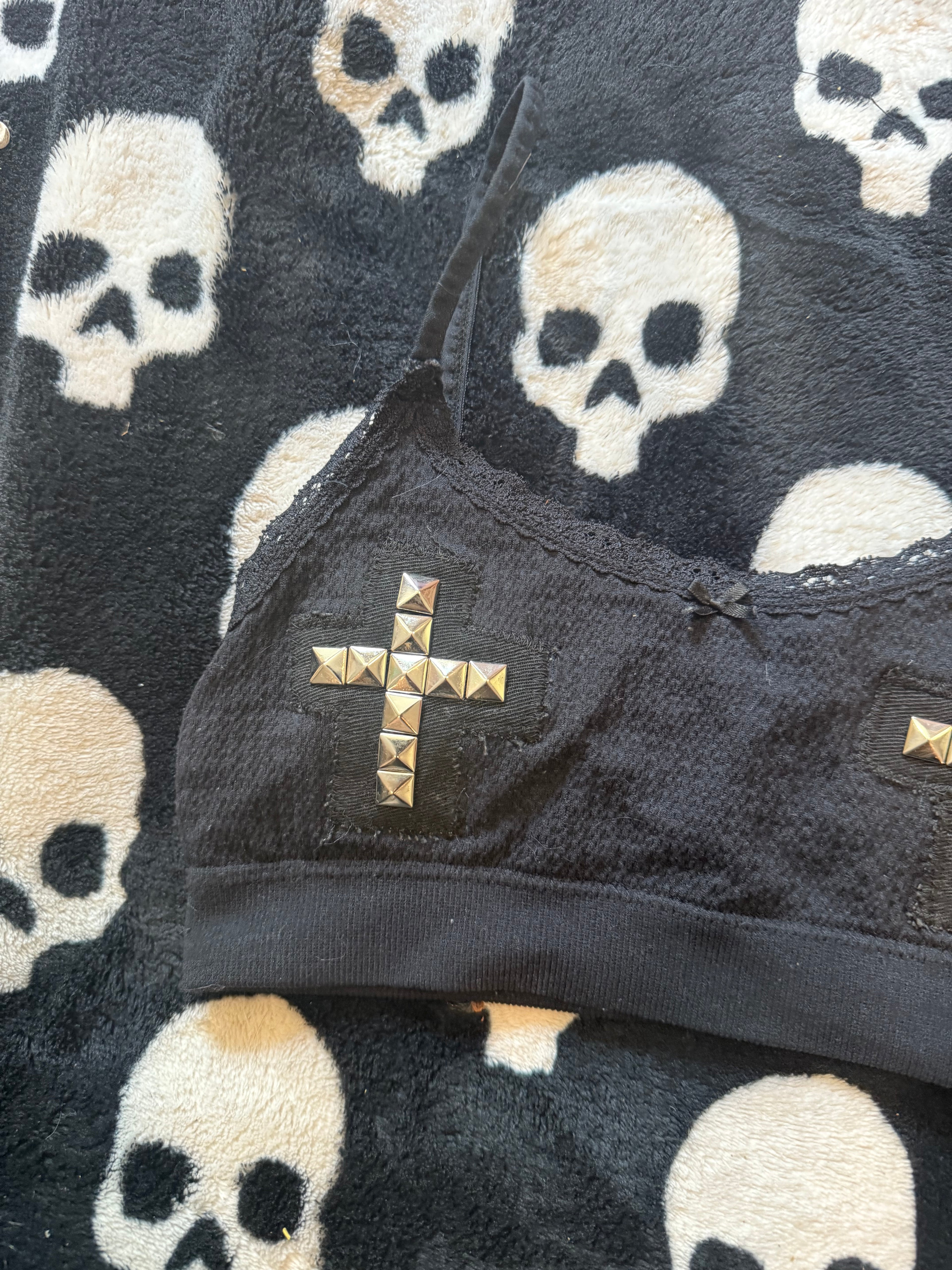 studded cross bra size xs