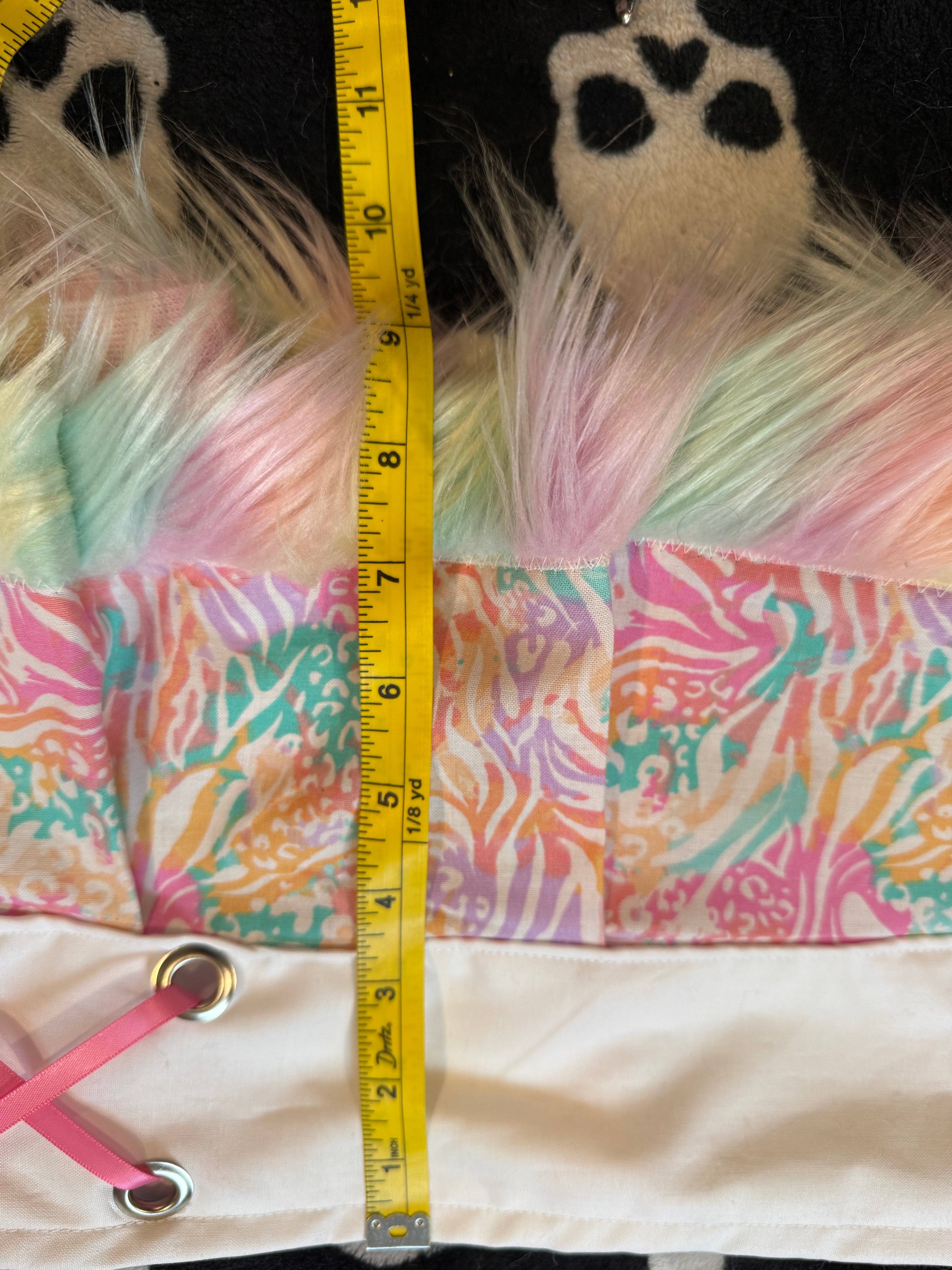 rainbow animal print fur skirt size L