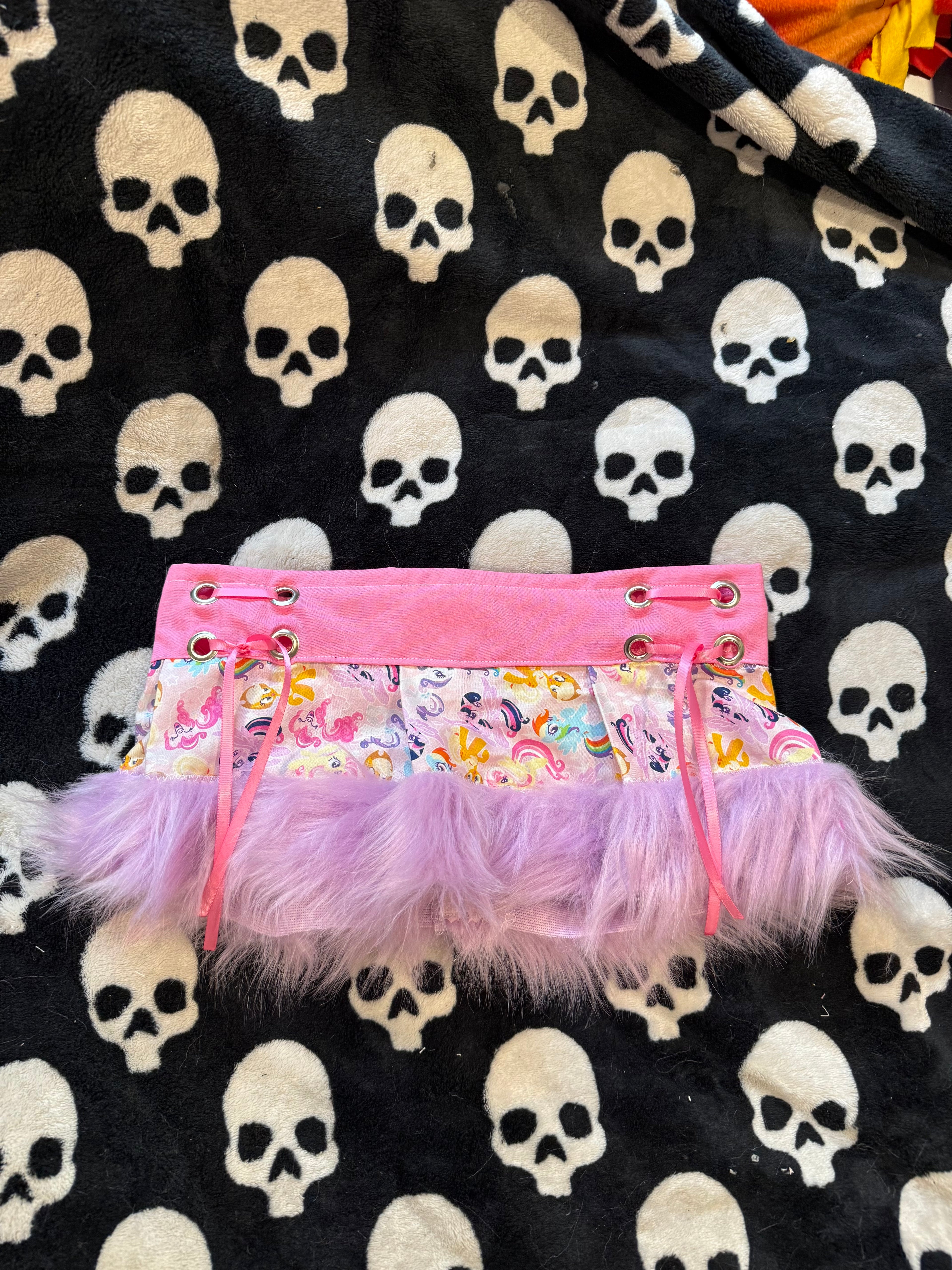 mlp fur lace up skirt size xxs