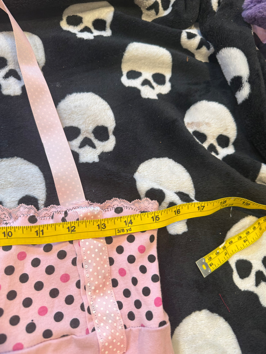 pink & black polka dot halter top size s