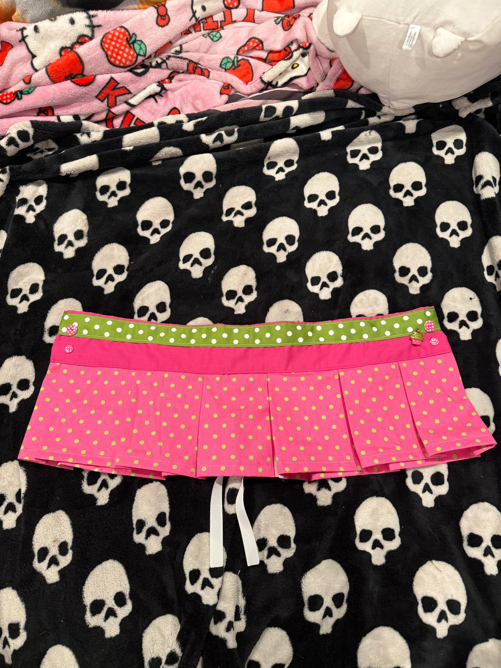 pink & green polka dot skirt size 2xl
