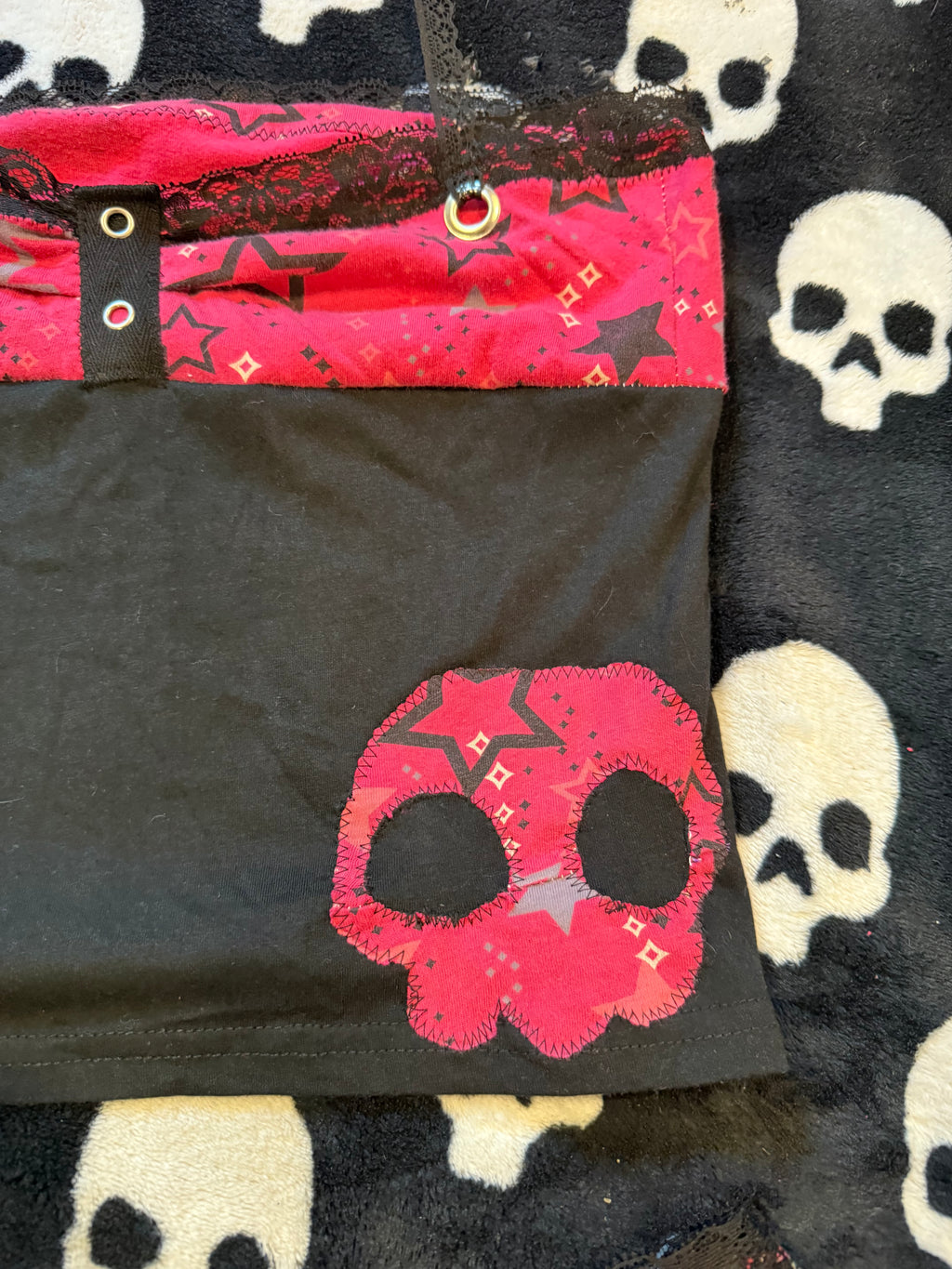 black & pink star lace set size xs/s
