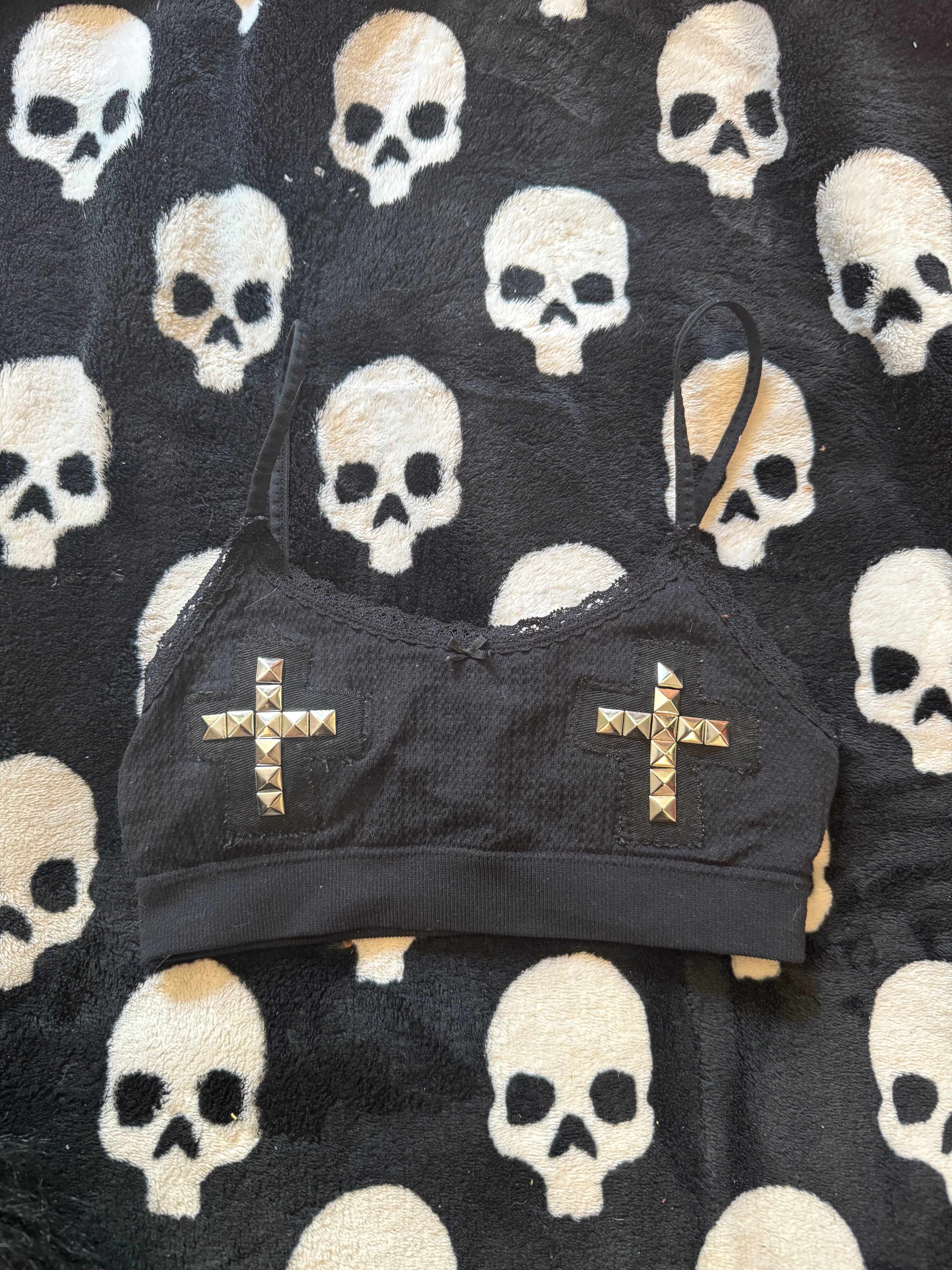 studded cross bra size xs