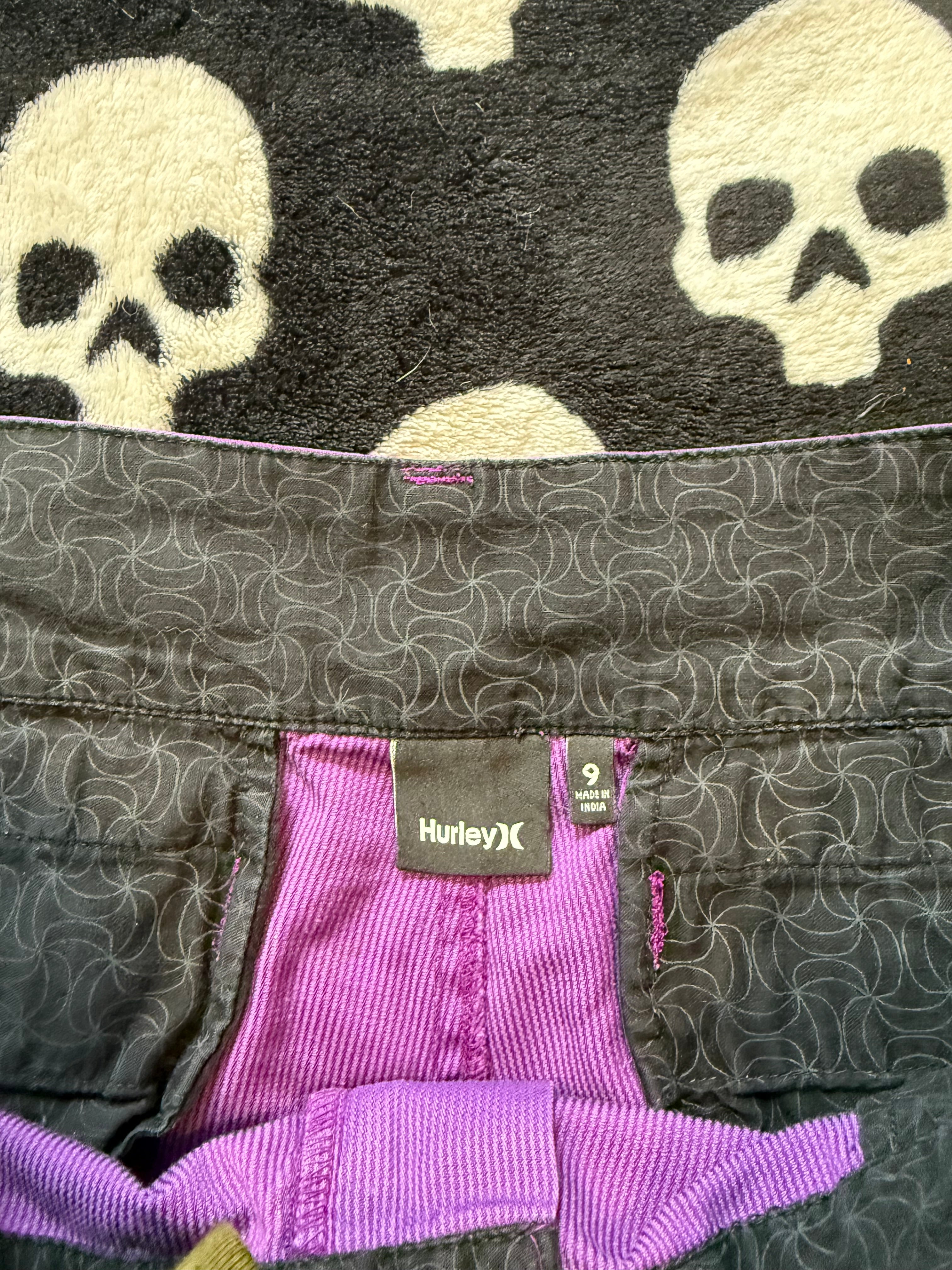 purple striped lace up shorts size m