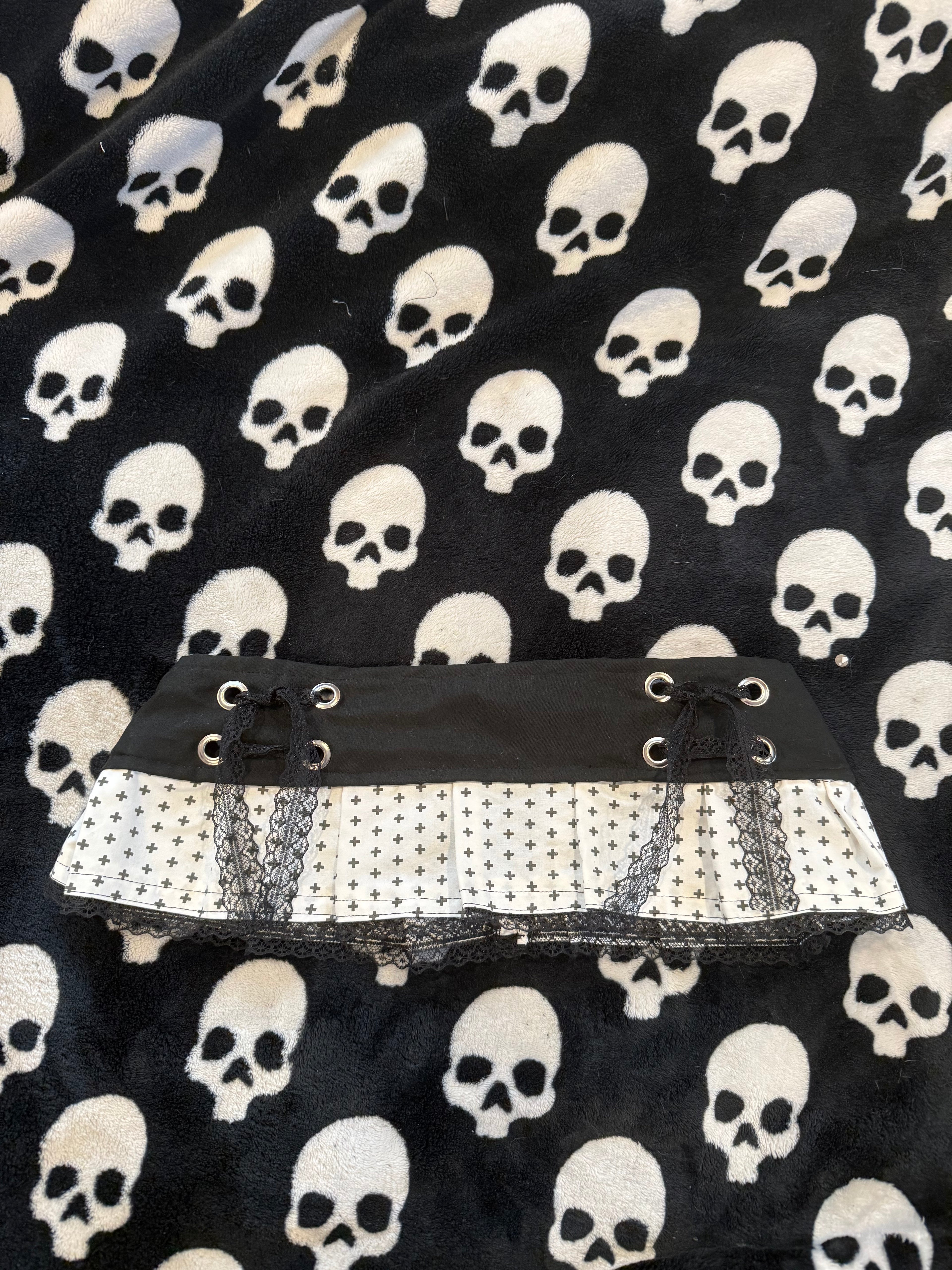 lace up cross micro skirt preorder