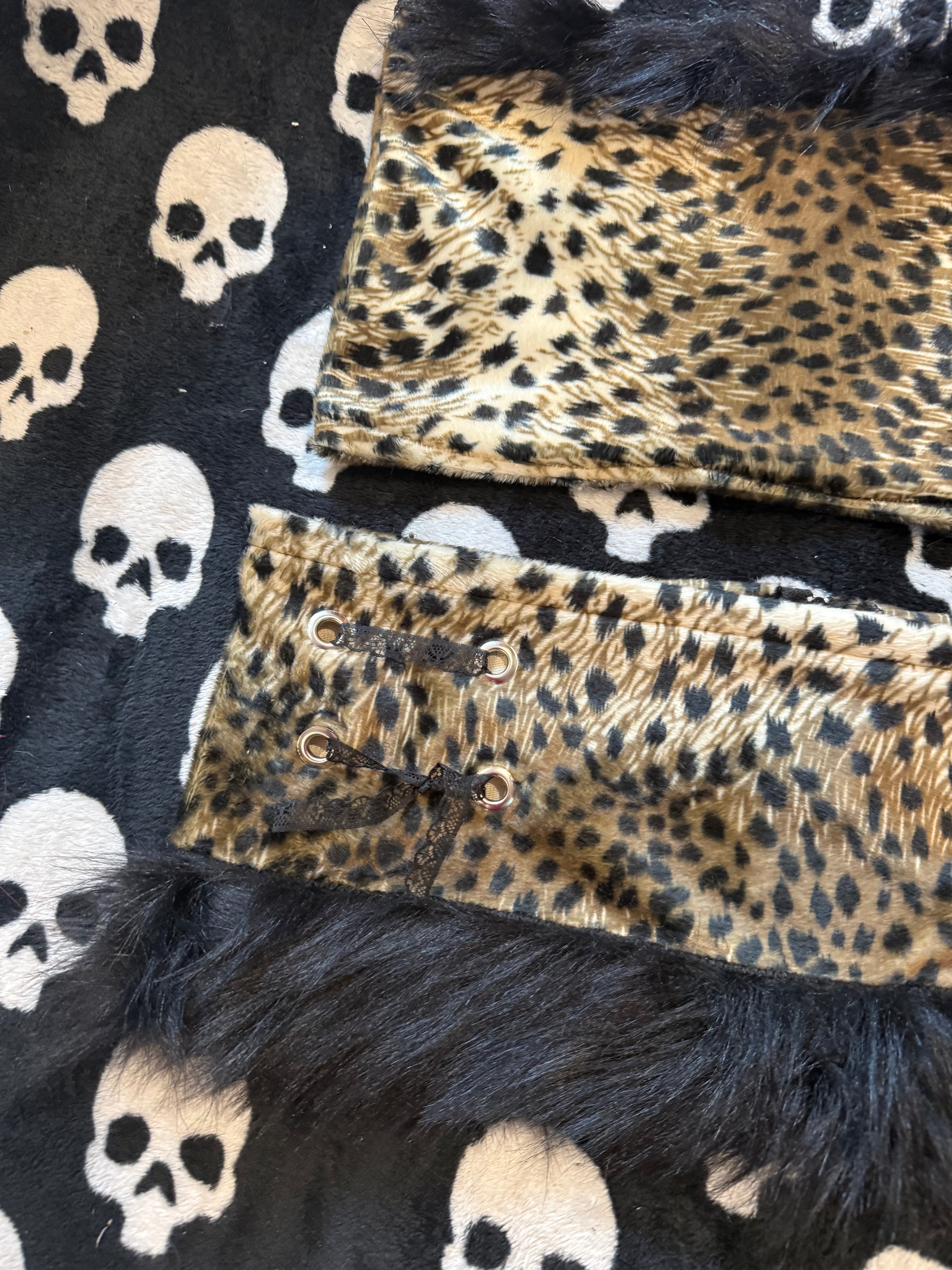 cheetah print fur set size m