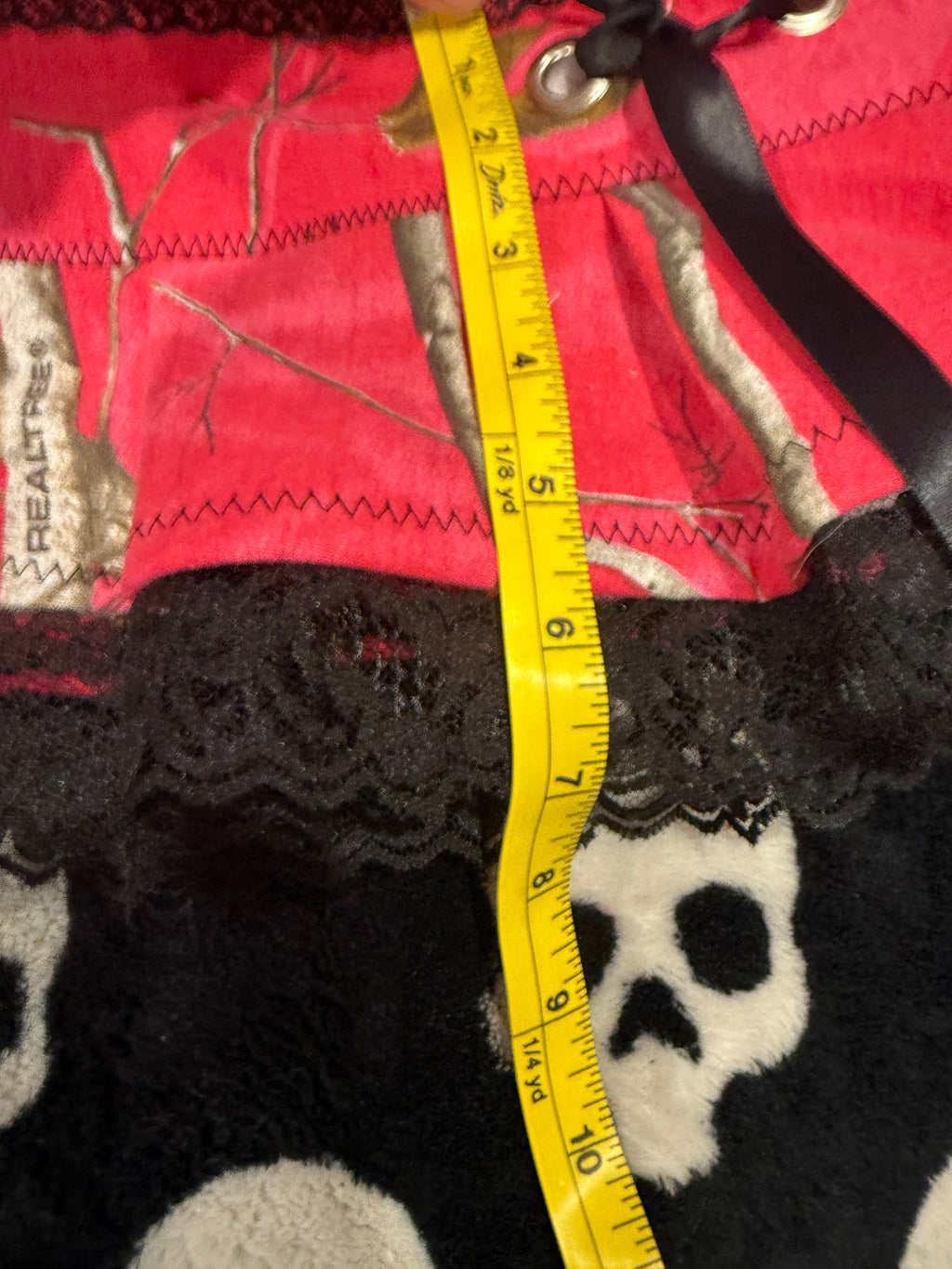 pink & black lace camo set size xs/s