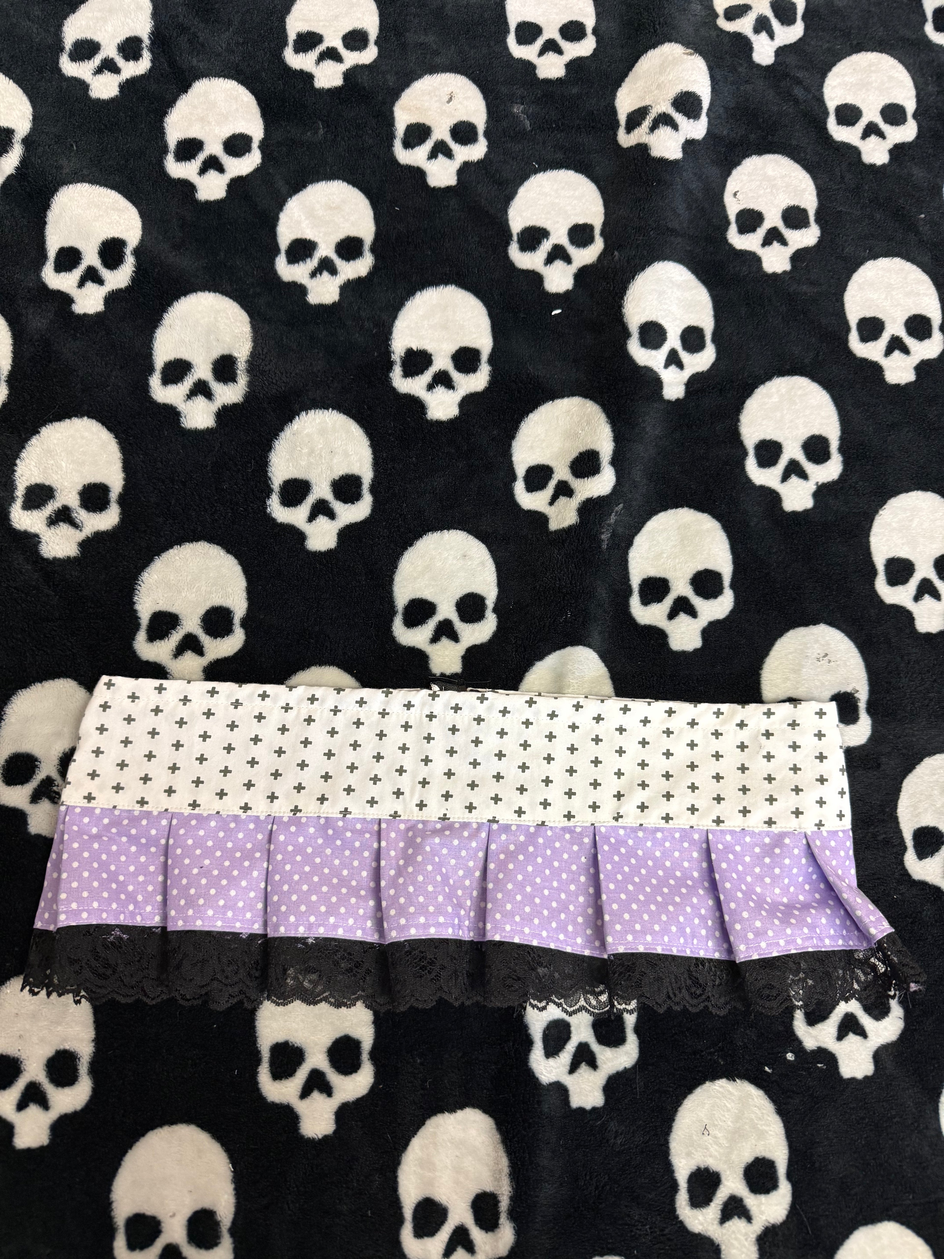 pastel goth polka dot cross micro skirt size xs/s