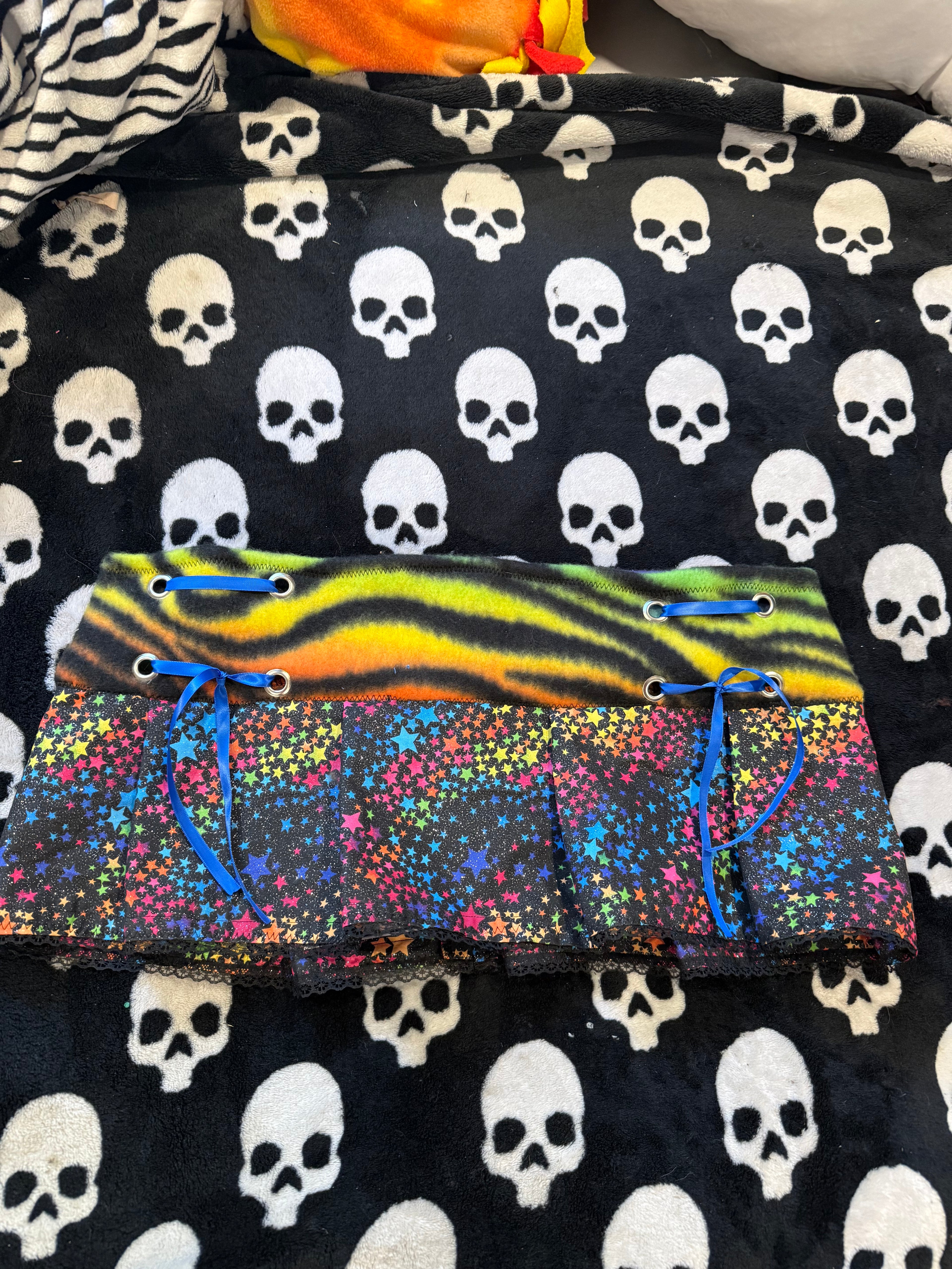 rainbow zebra star mini skirt size XL