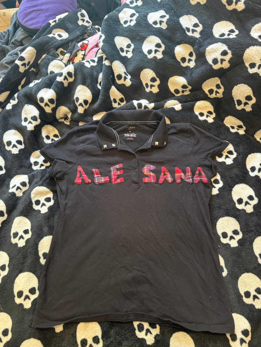 alesana plaid patchwork polo size xl