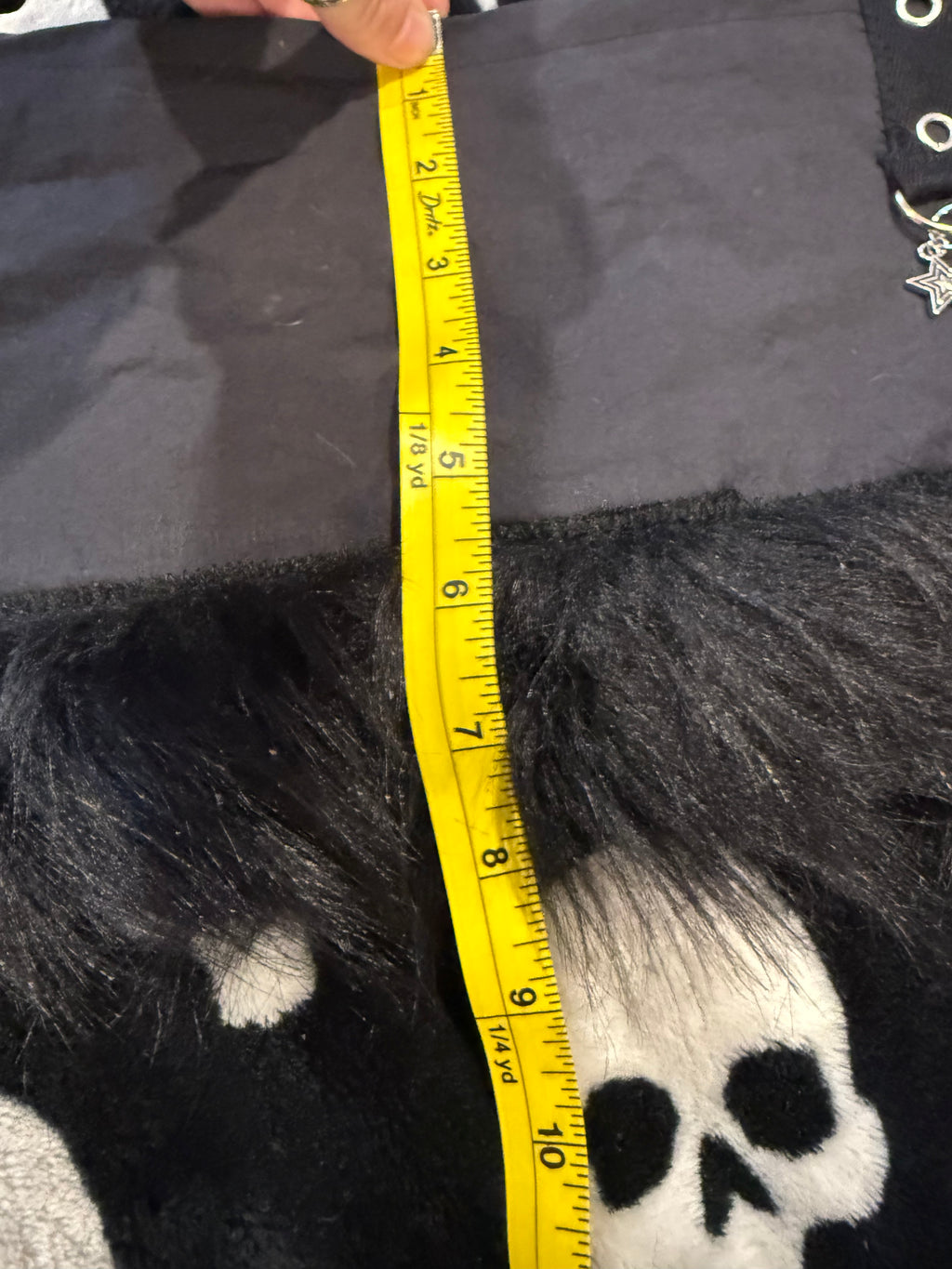 black fur grommet micro skirt size xs