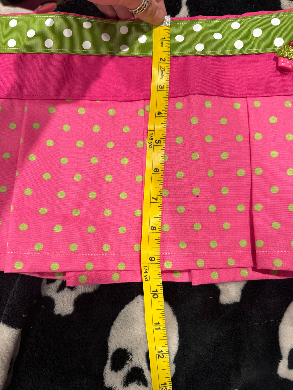 pink & green polka dot skirt size 2xl