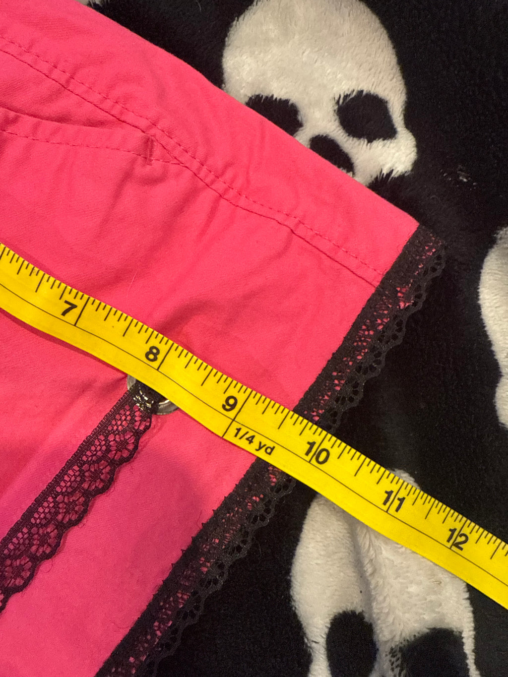 hot pink & black lace up shorts size m