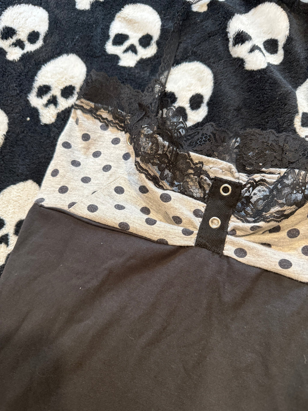 black & grey polka dot halter top size s