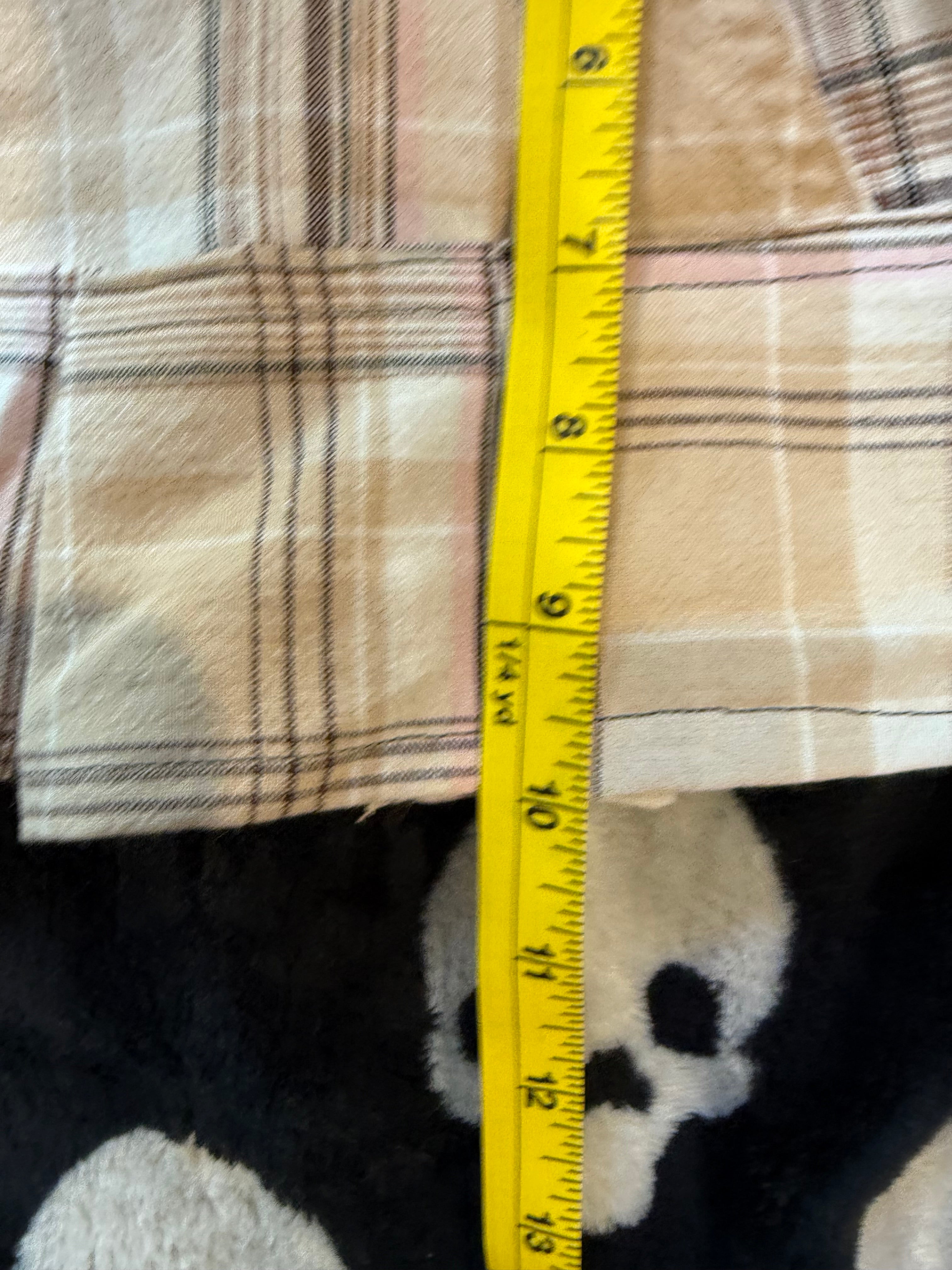 tan & black plaid mini skirt size m