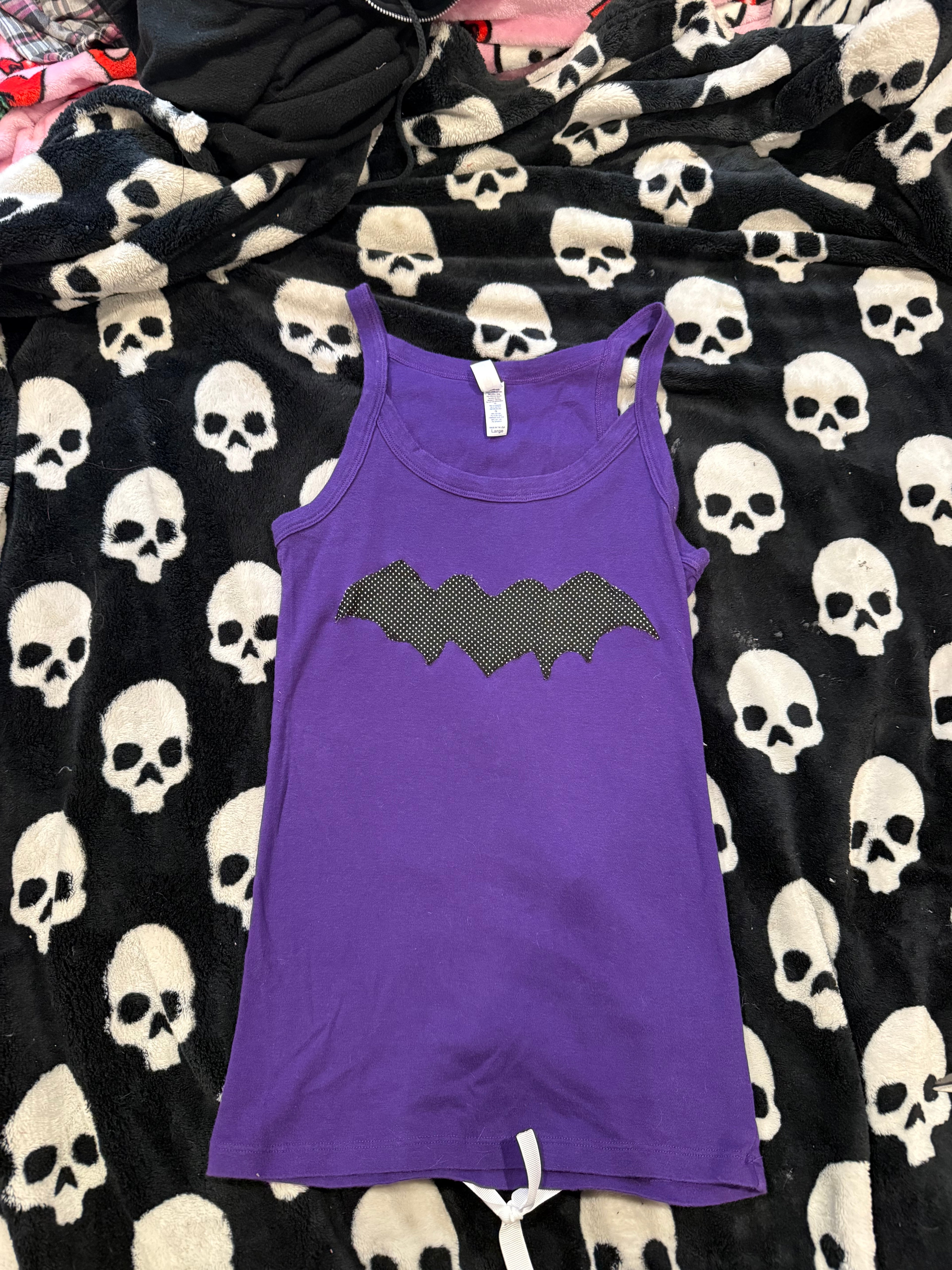 purple bat corset tank size s/m