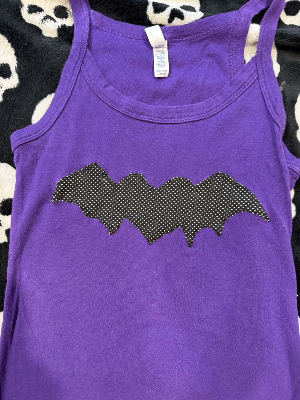 purple bat corset tank size s/m