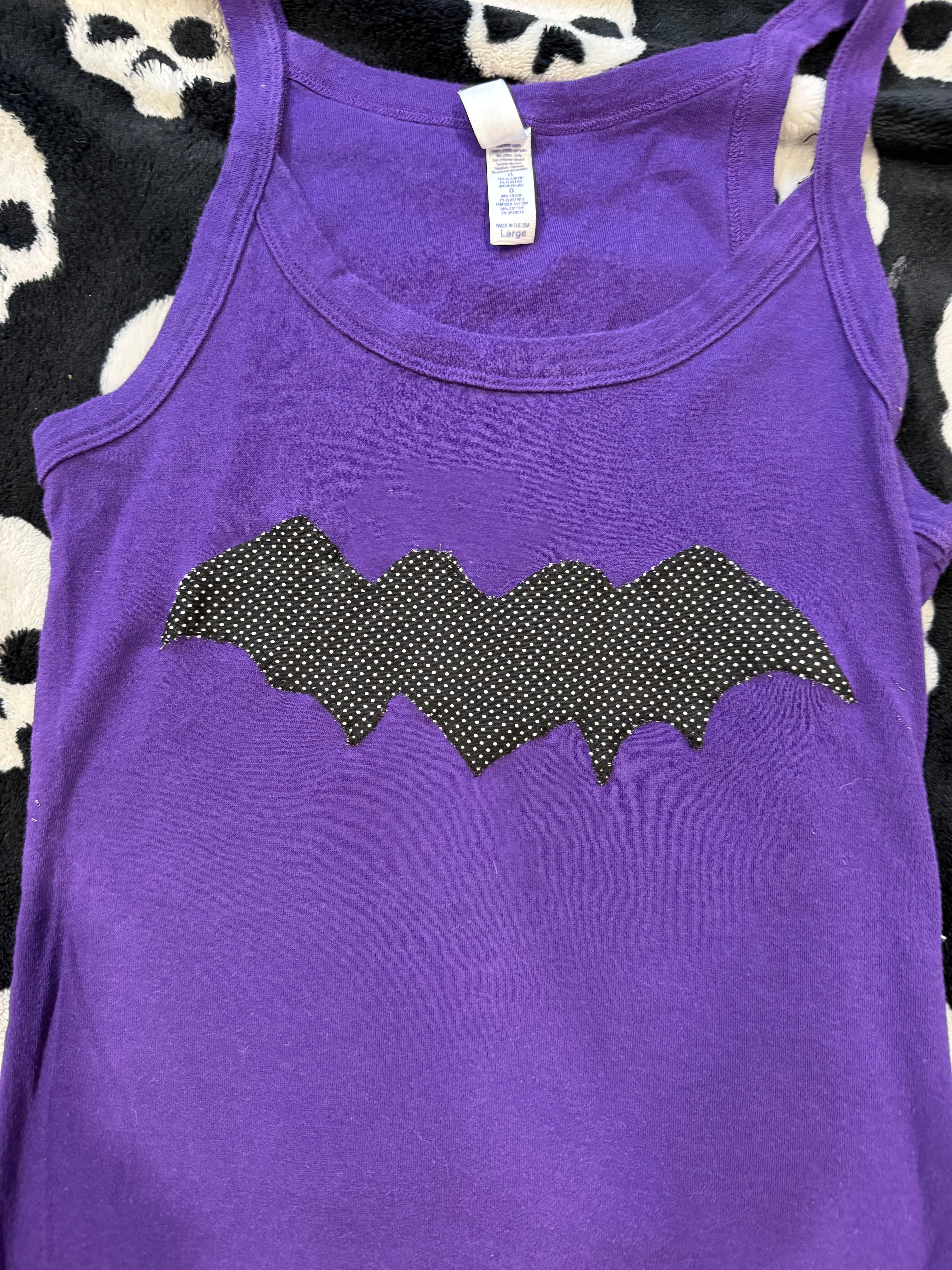 purple bat corset tank size s/m