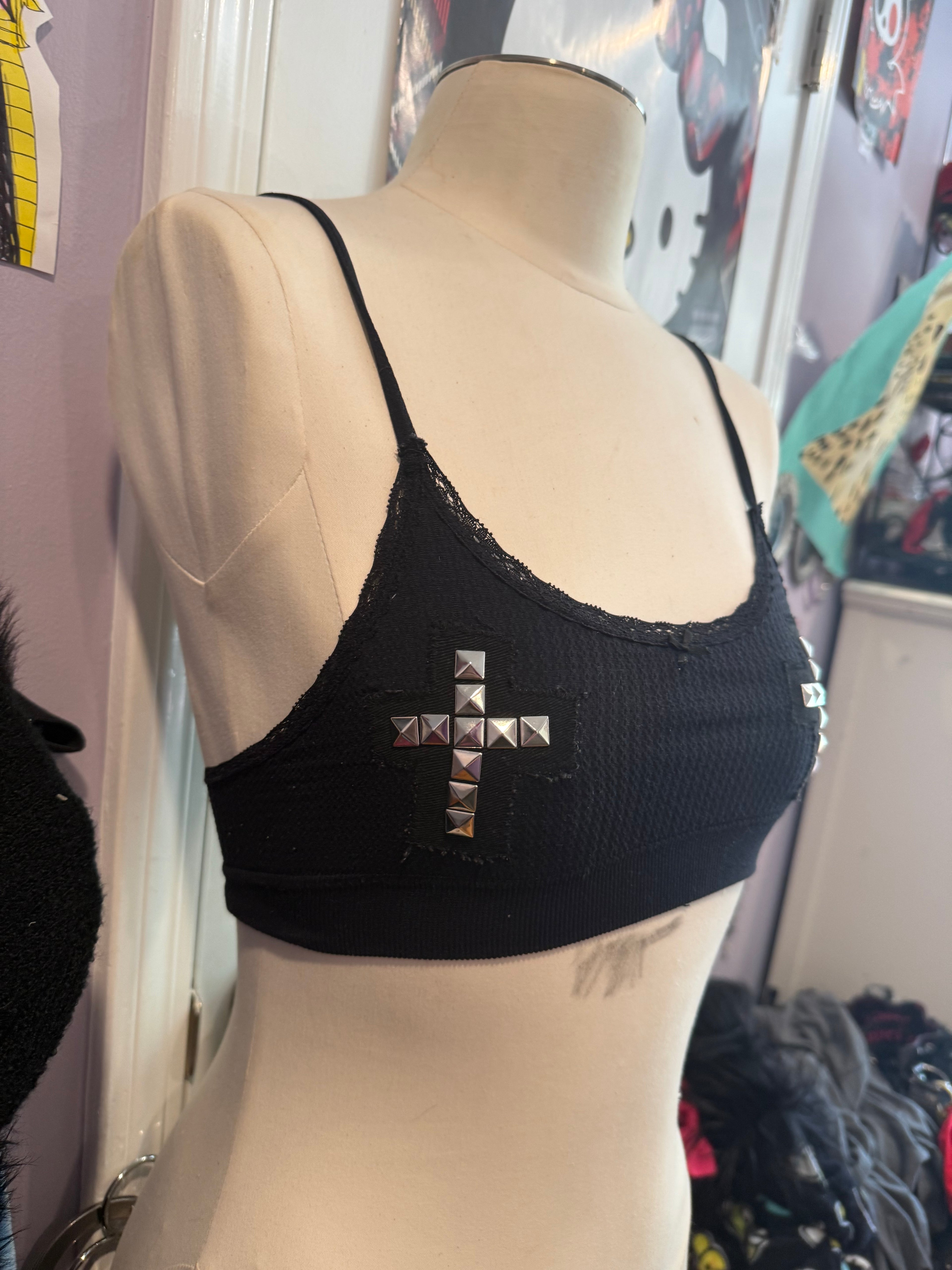 studded cross bra size xs