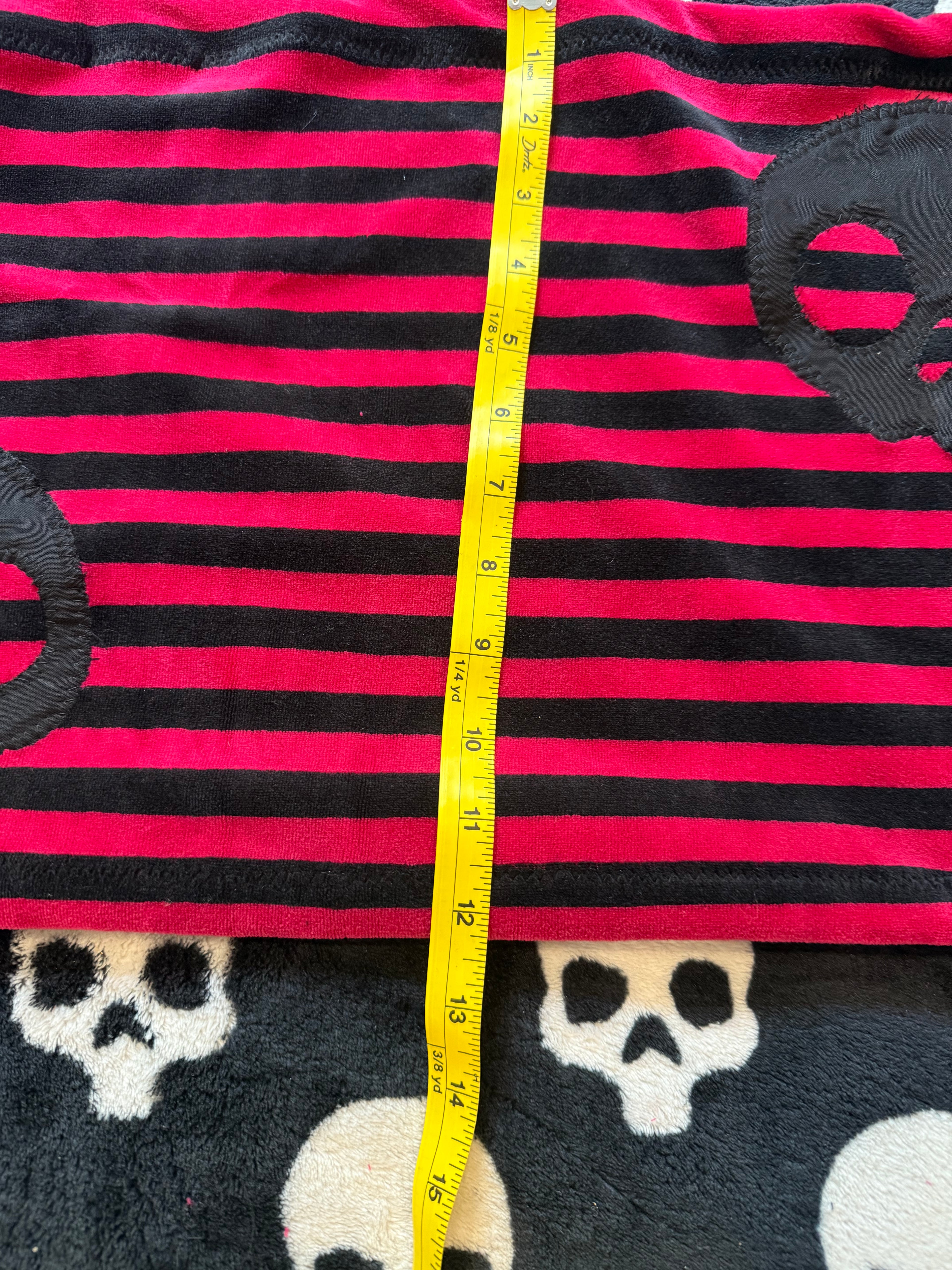 red & black striped skull tube top size 2xl