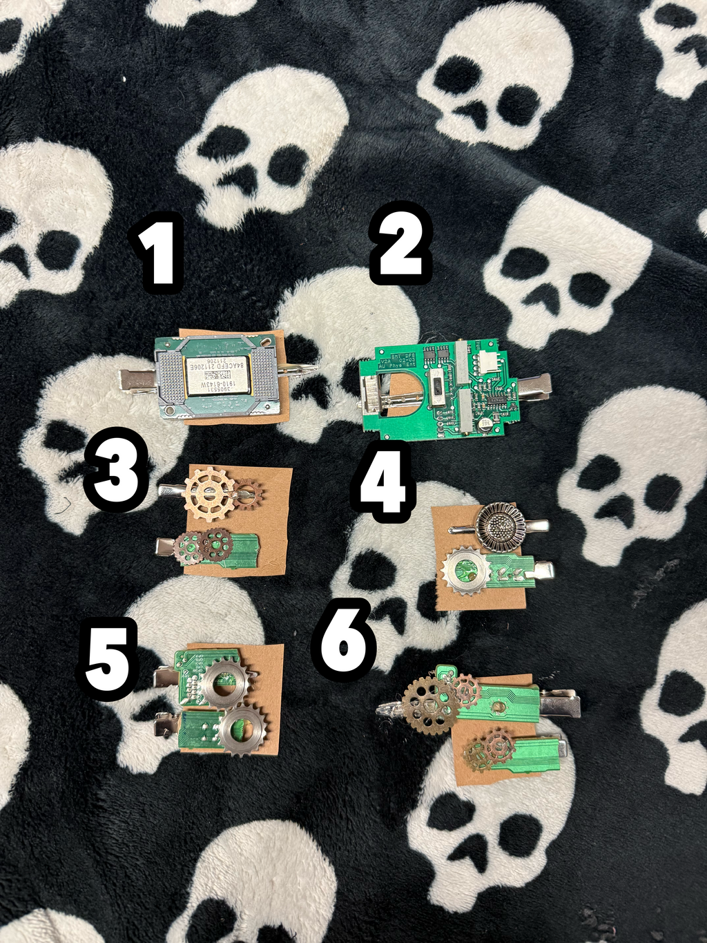 circuit board hair clips