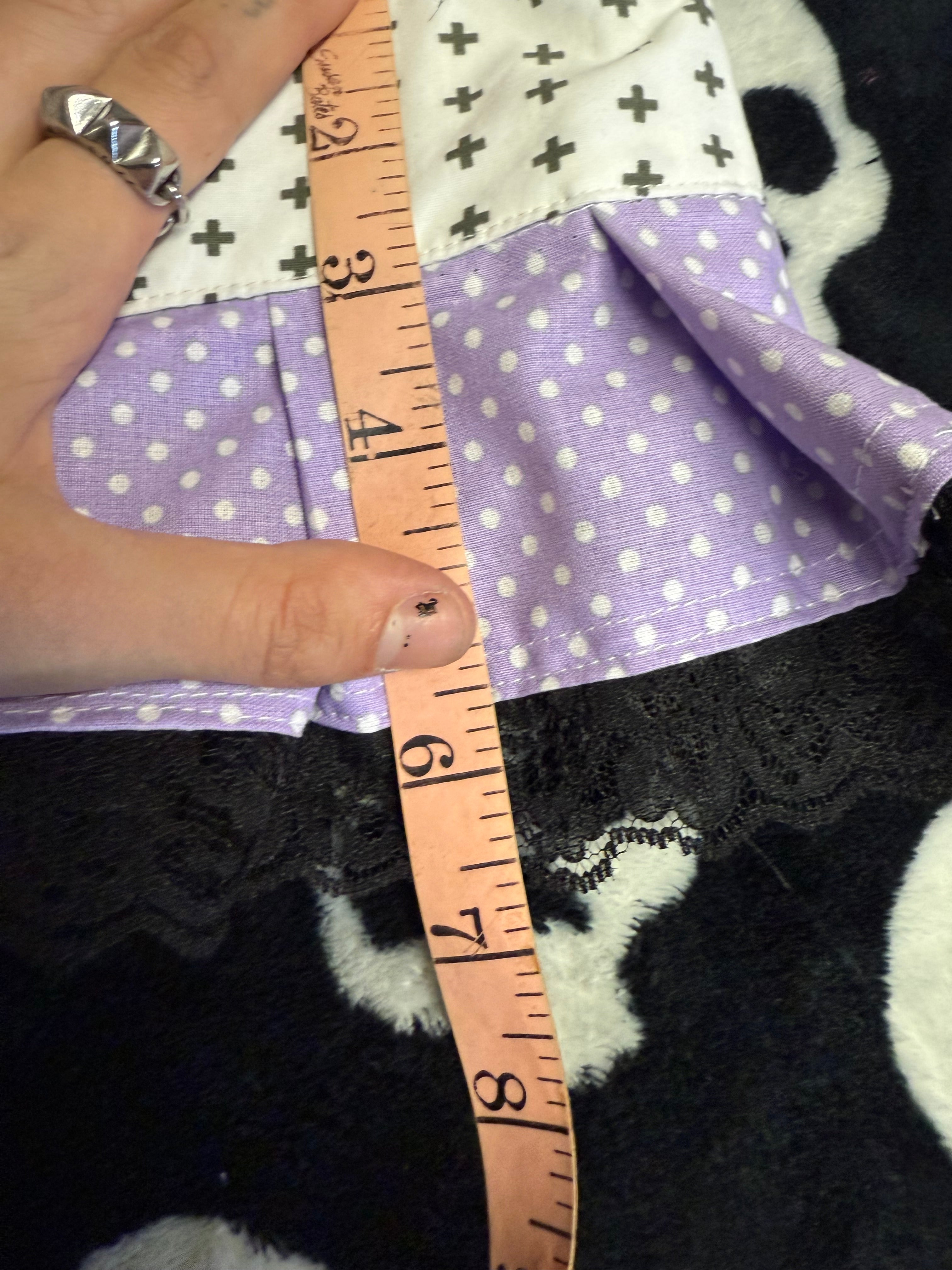 pastel goth polka dot cross micro skirt size xs/s