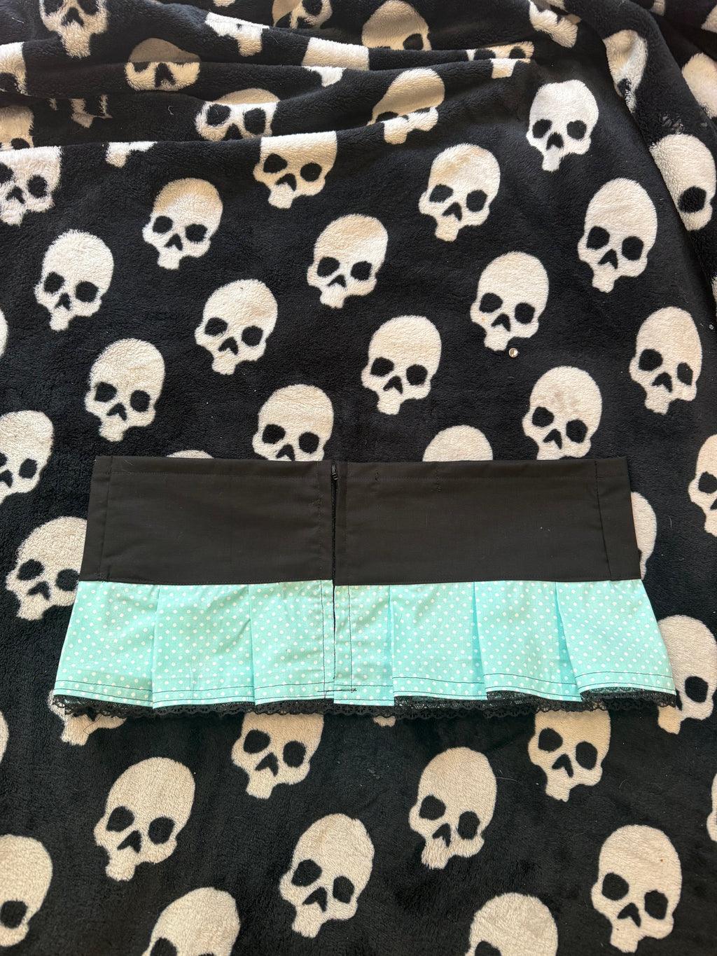 teal cupcake polka dot skirt size m