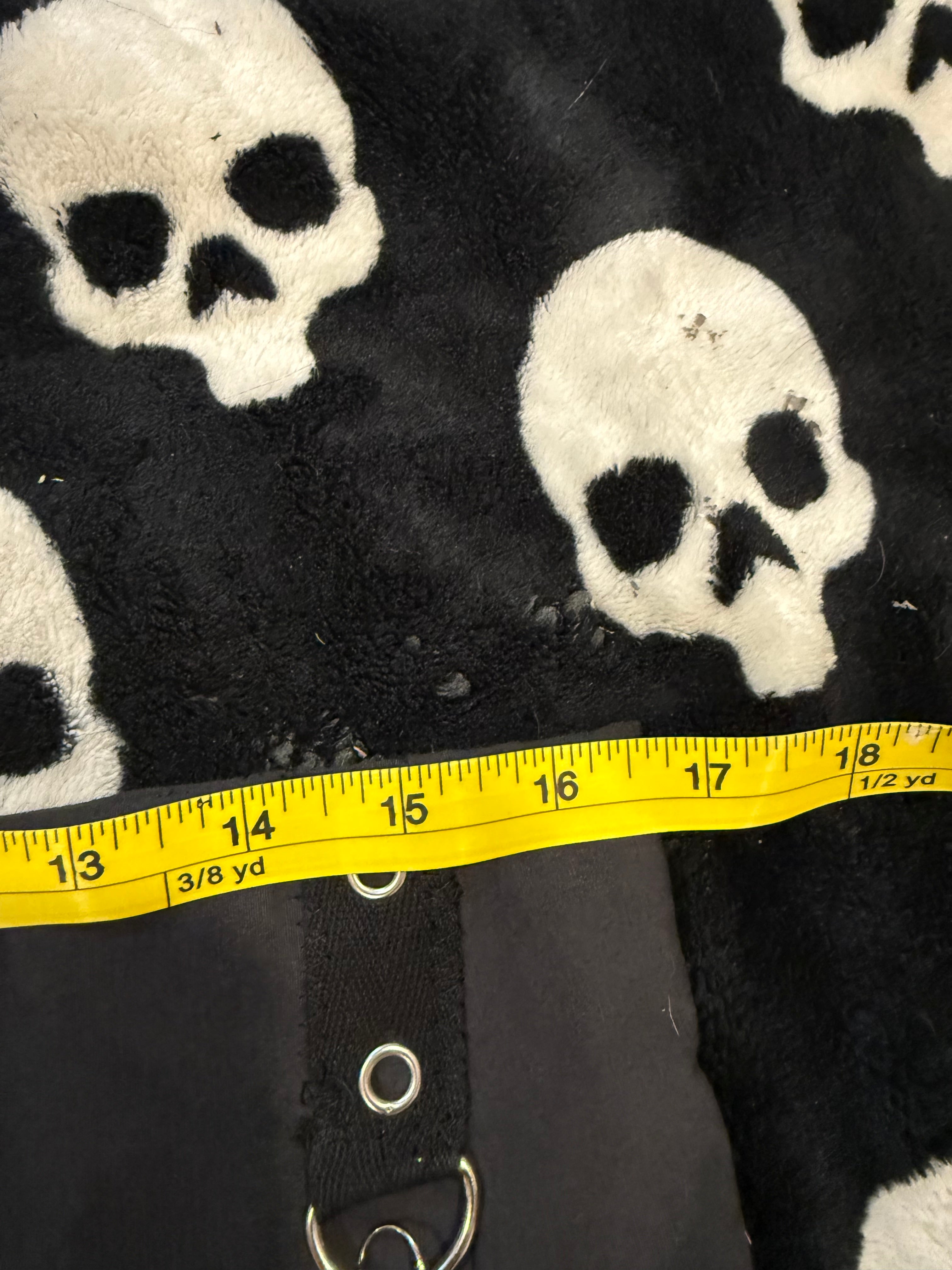 black fur grommet micro skirt size xs