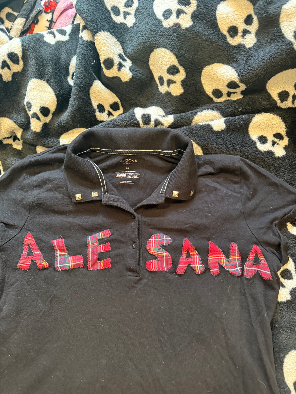 alesana plaid patchwork polo size xl