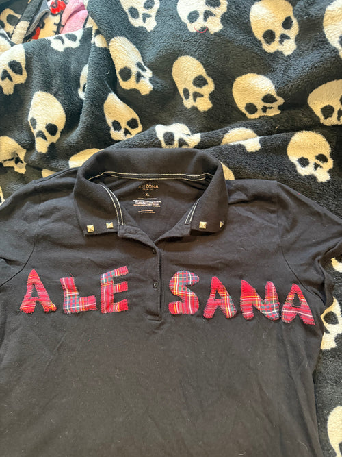 alesana plaid patchwork polo size xl