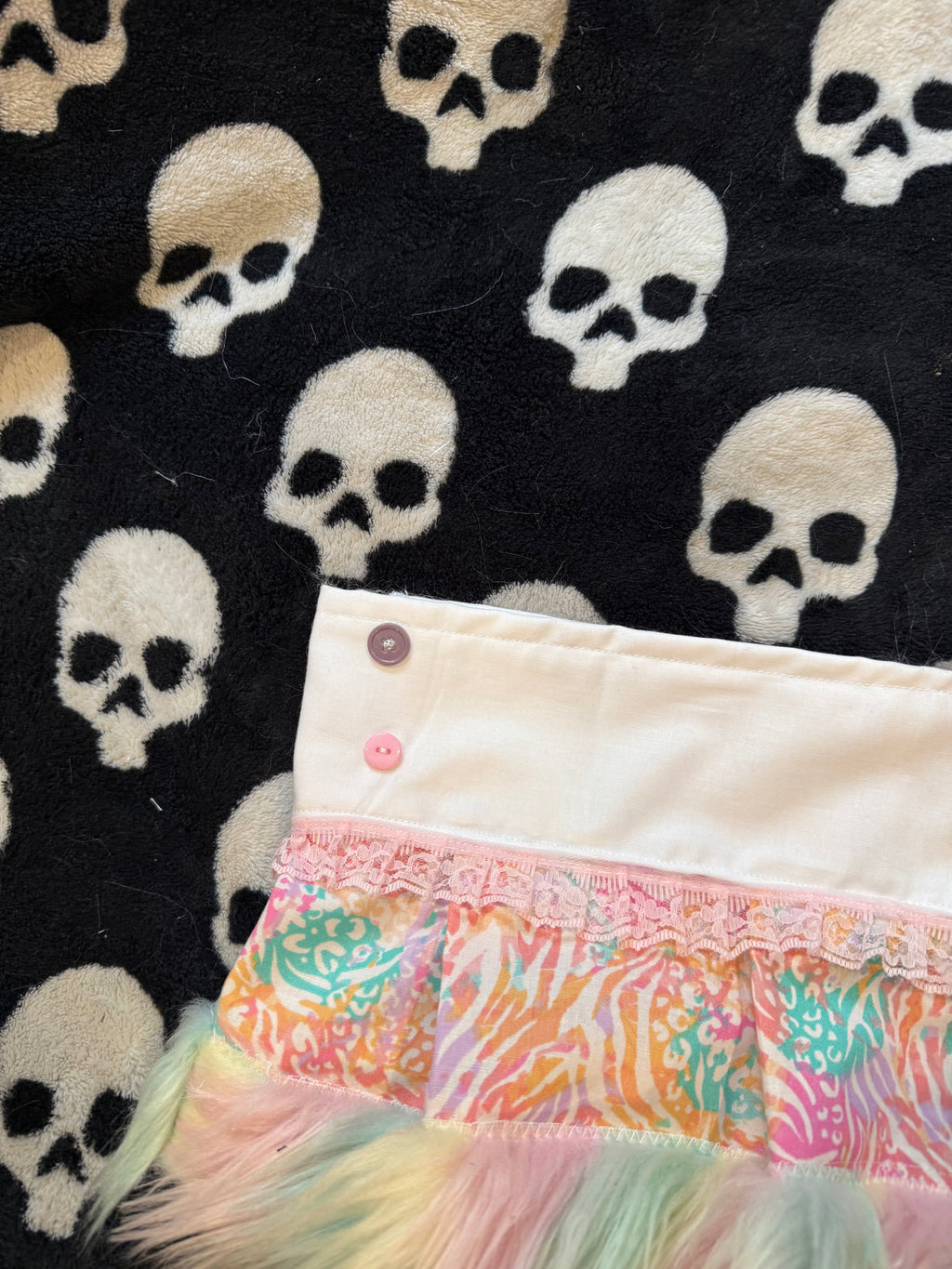 rainbow animal print lace skirt size xs/s