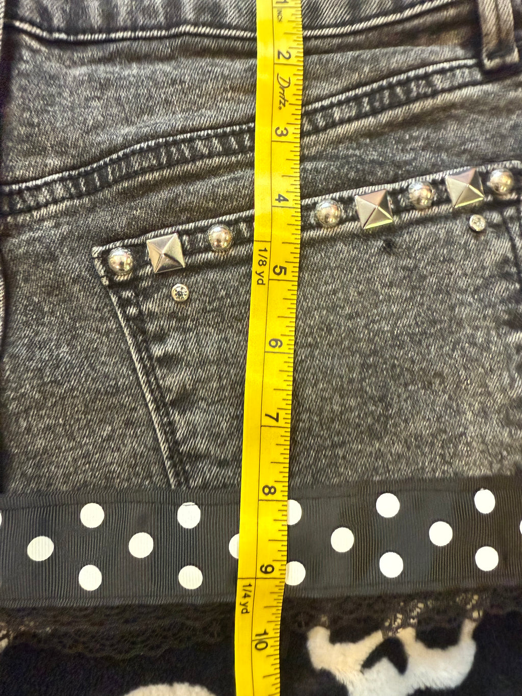 polka dot studded rhinestone skirt size s