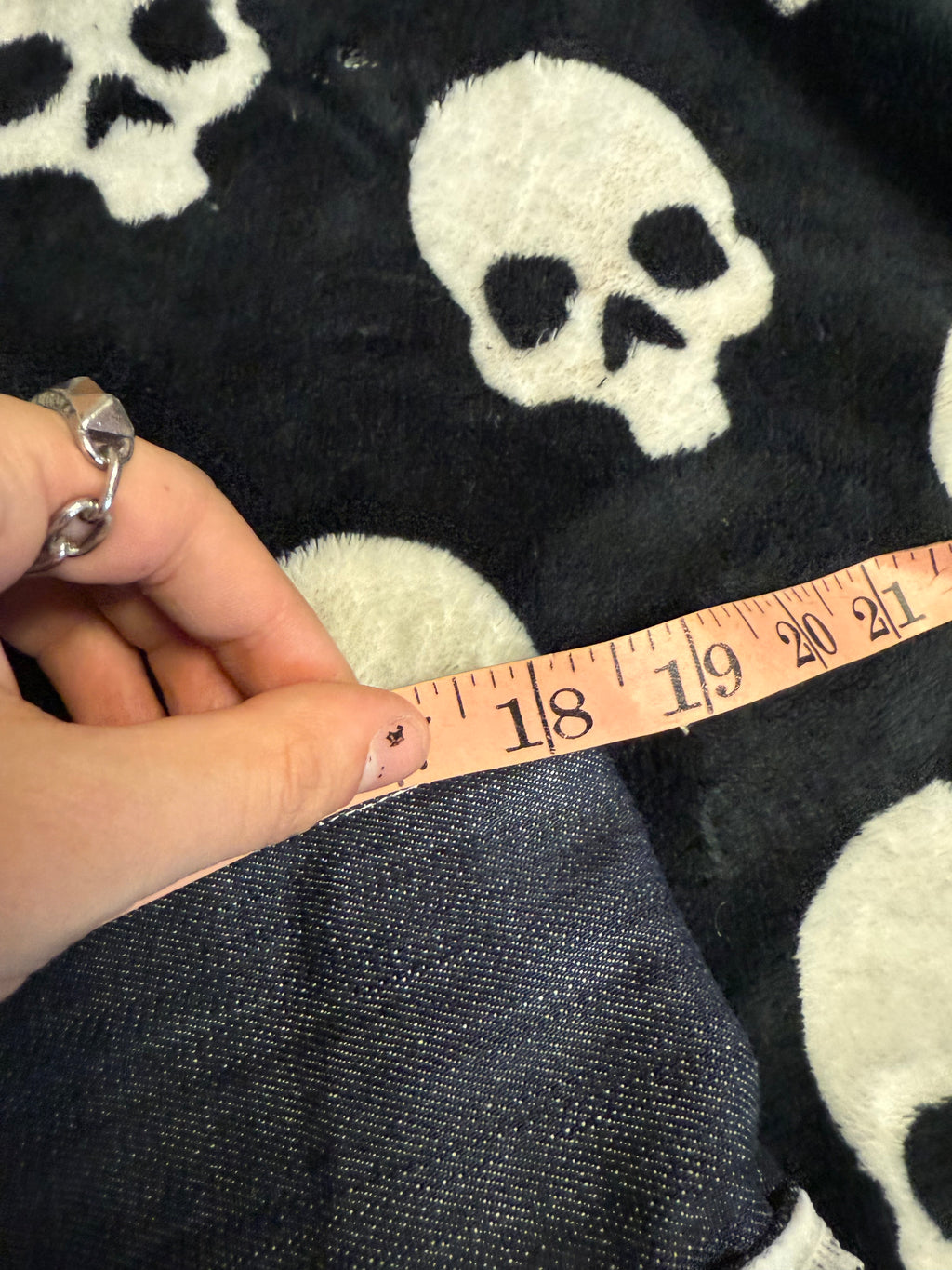 dark blue denim lace up skirt size L