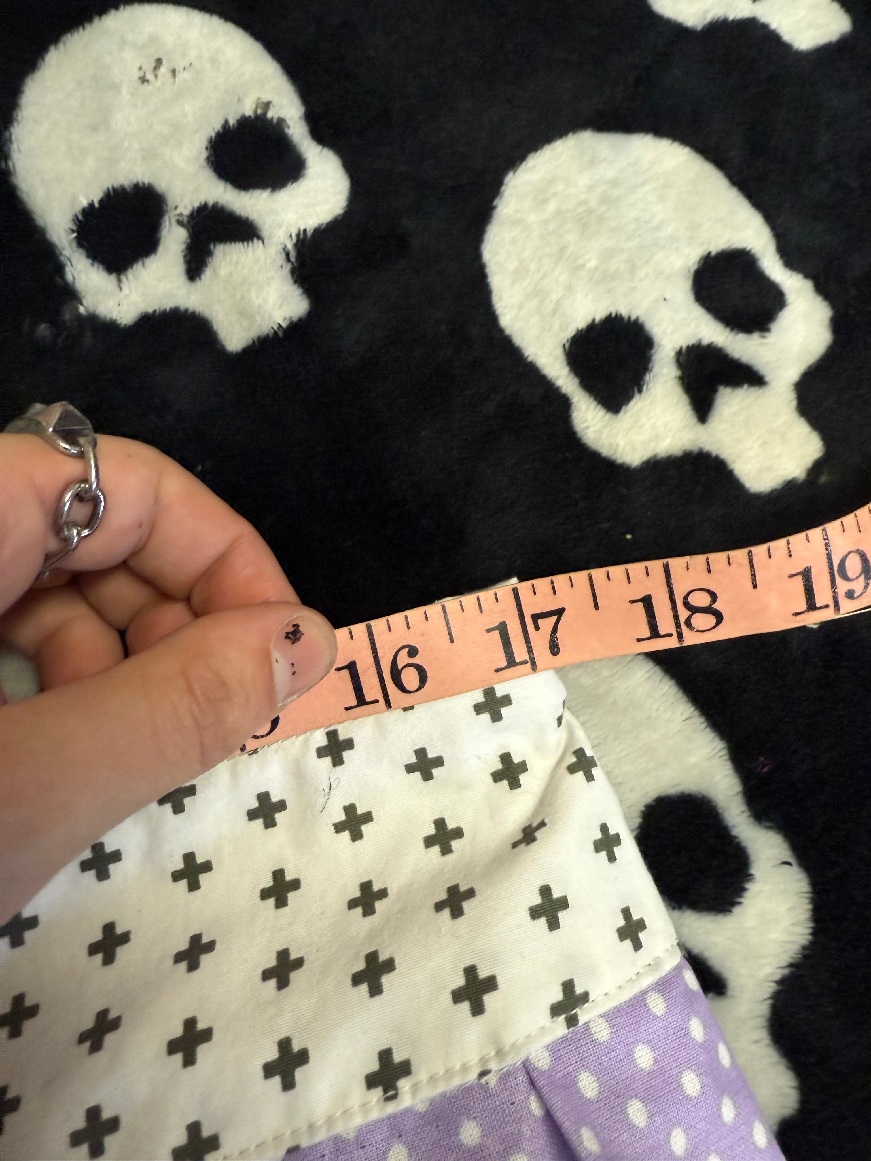 pastel goth polka dot cross micro skirt size xs/s