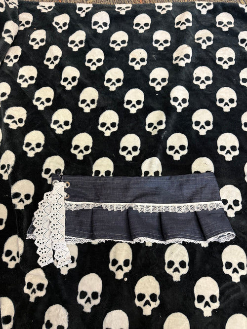 dark blue denim lace up skirt size L